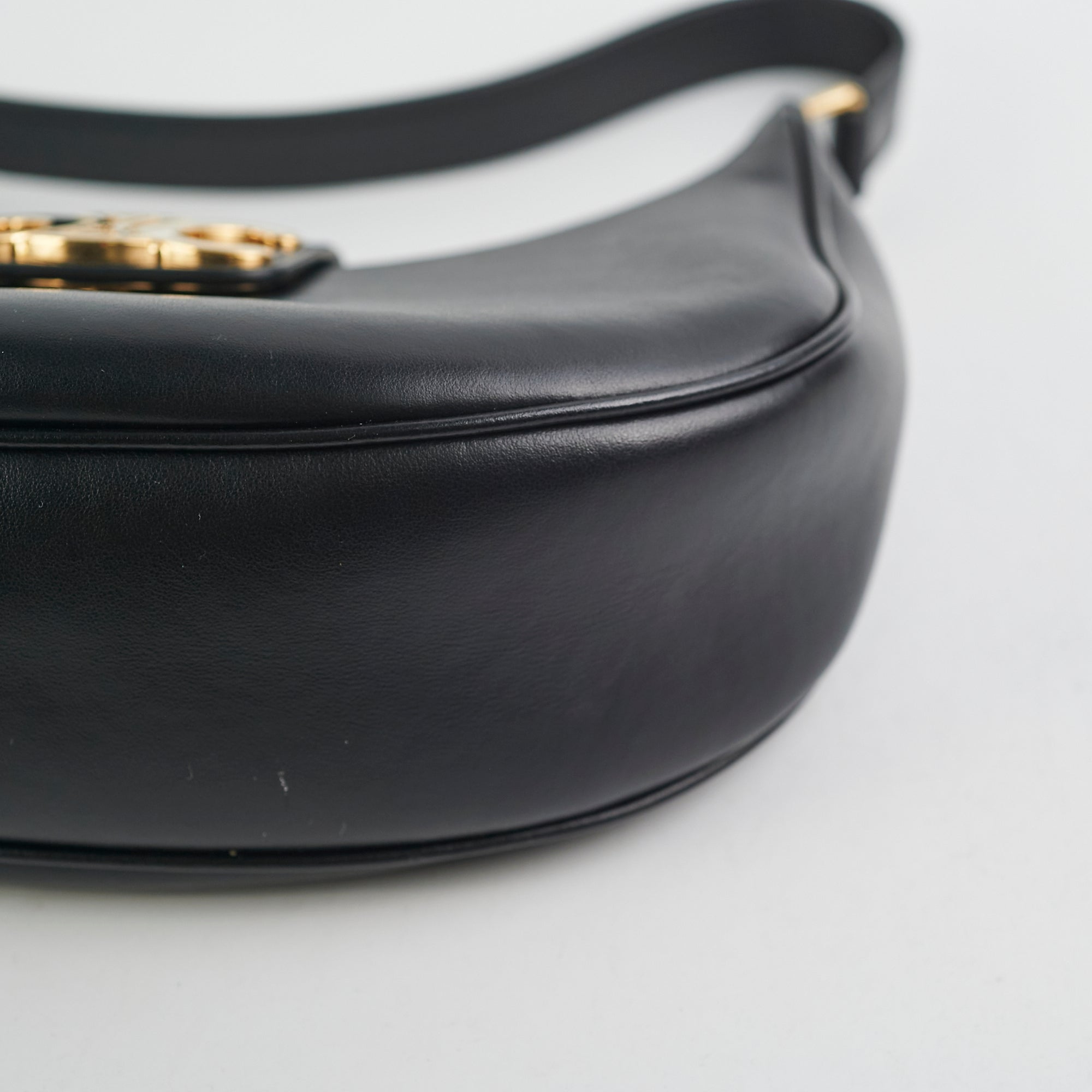 Celine Triomphe Black Calfskin Shoulder Bag for Women | Luxury Leather Handbag | Fashionable Crossbody Purse for Work, Travel & Evening Events