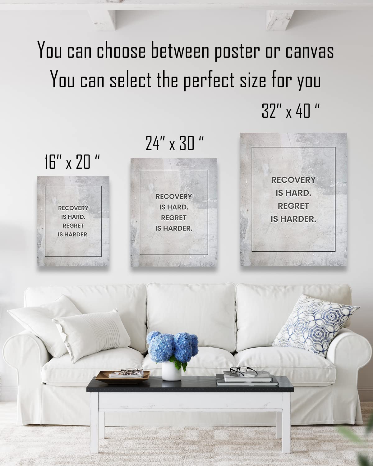 Govivo Sober - Inspirational Recovery Gifts for Men & Women - Motivational Sobriety Wall Art - 16x20 Unframed Addiction Recovery Poster - Perfect for Office Decor, AA Meetings & Sober Living Spaces