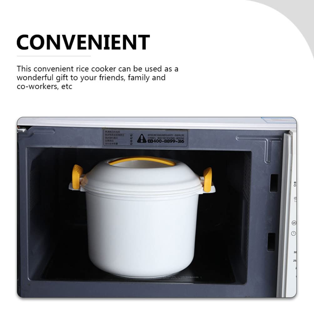 Angoily Microwave Rice Cooker & Steamer - Pasta Cooker, Vegetable & Fish Steamer Bowl - BPA-Free Food Container for Quick & Easy Cooking - Perfect for Dorm, Office & Small Kitchen Use