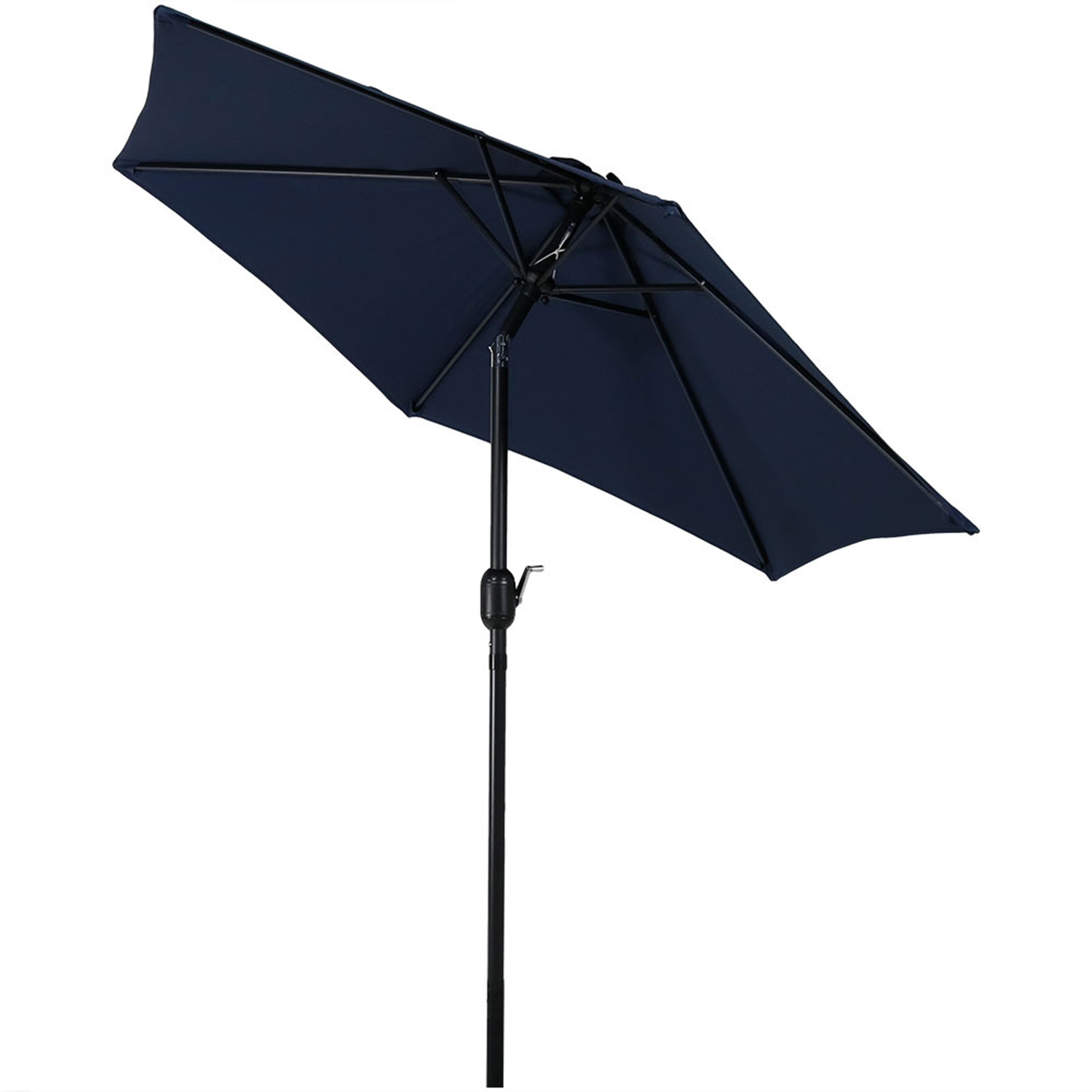 Sunnydaze 7.5 Foot Aluminum Outdoor Patio Umbrella with Tilt & Crank Mechanism - Perfect for Poolside, Backyard, Deck, and Garden Shade