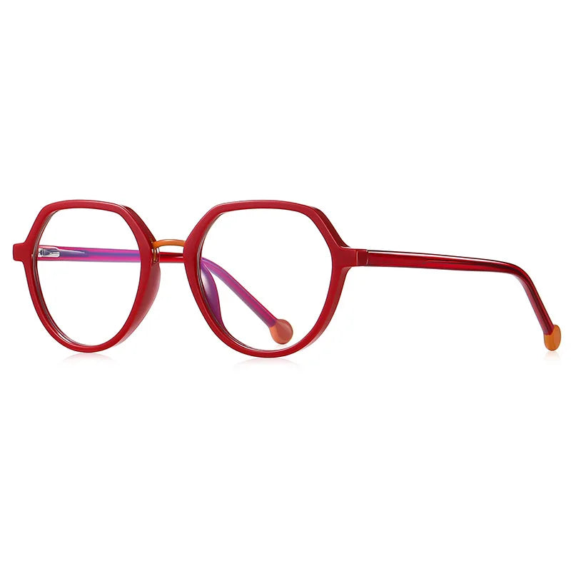 CCspace Unisex Full Rim Flat Top Round TR90 Titanium Eyeglasses 57322 - Lightweight & Durable Glasses for Work, Reading & Fashion