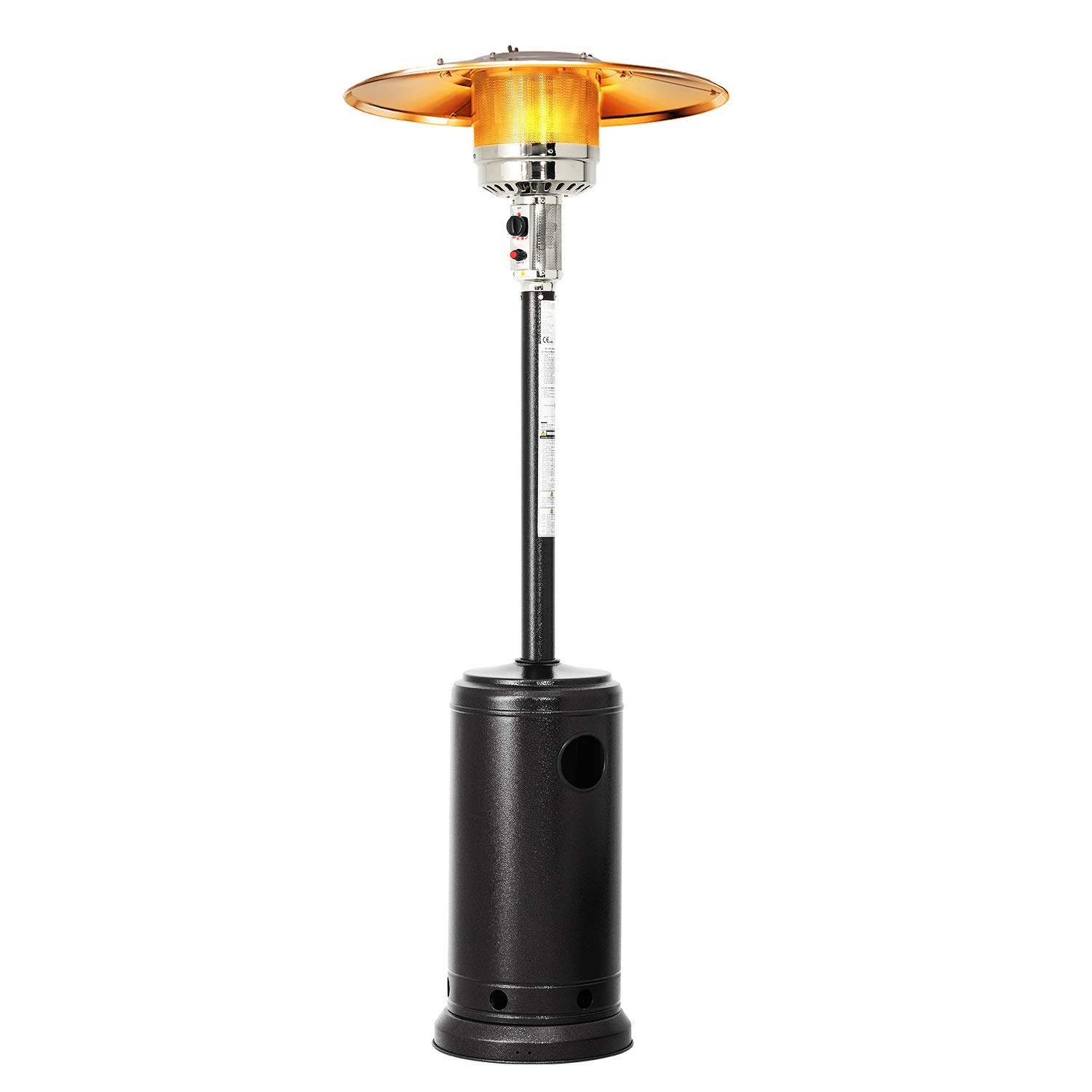 Outdoor Propane Heater - 86.6 Inch Tall Standing Patio Heater, 48,000 BTU, CSA Certified, Matte Black - Perfect for Backyard, Deck, Garden & Outdoor Dining Areas
