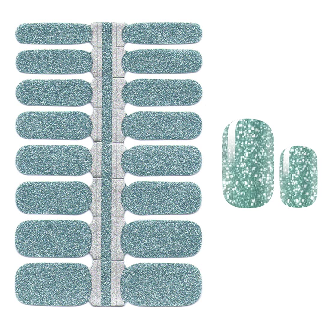 DANNEASY Glitter Nail Polish Strips - 5 Sheets Self-Adhesive Nail Stickers & Wraps with Nail File & Cuticle Stick | Long-Lasting Manicure Kit for Home, Salon & Party Nail Art