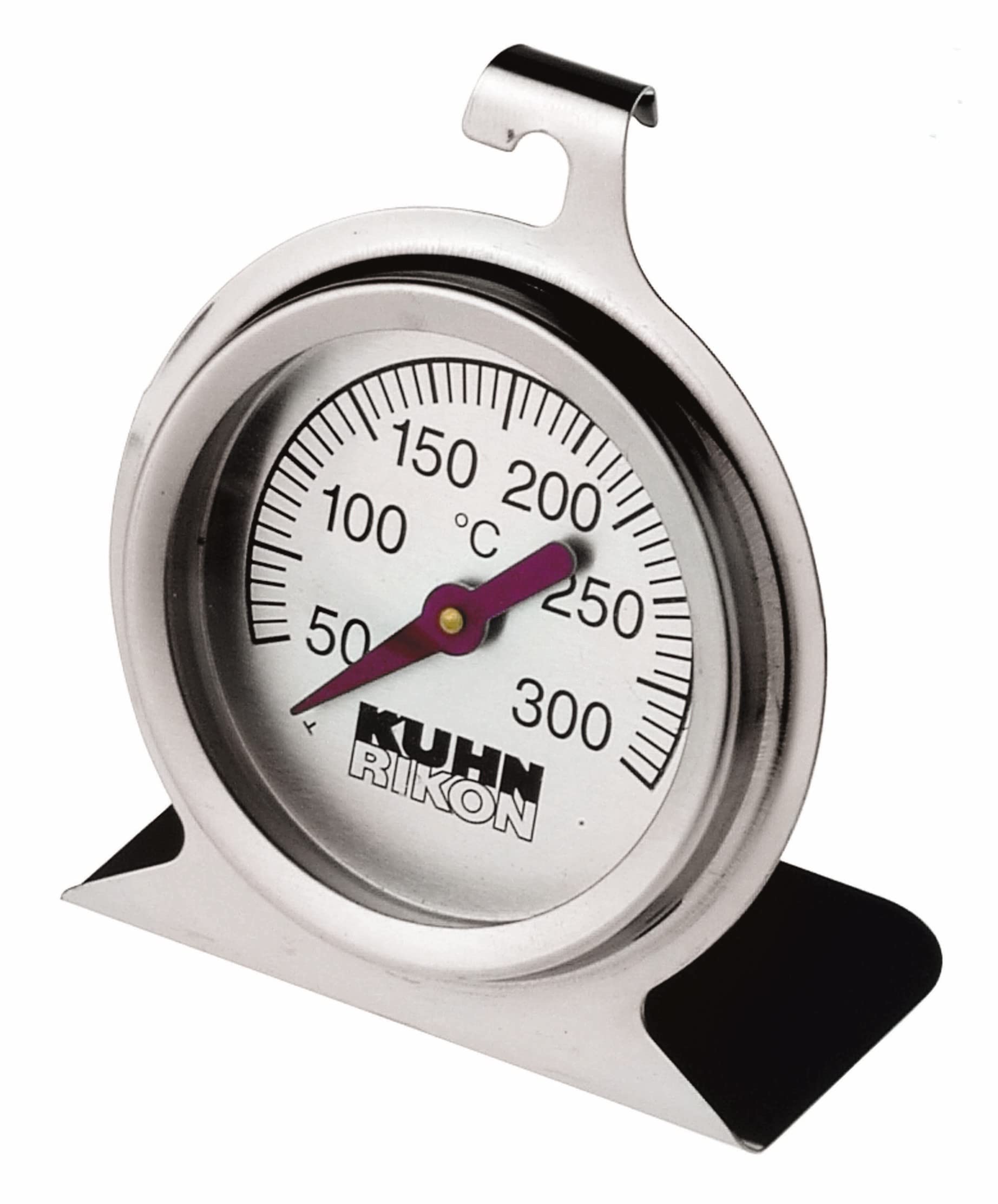 Kuhn Rikon Premium Silver Oven Thermometer - Accurate Baking & Cooking Temperature Gauge for Home Kitchens, BBQs, and Professional Bakeries