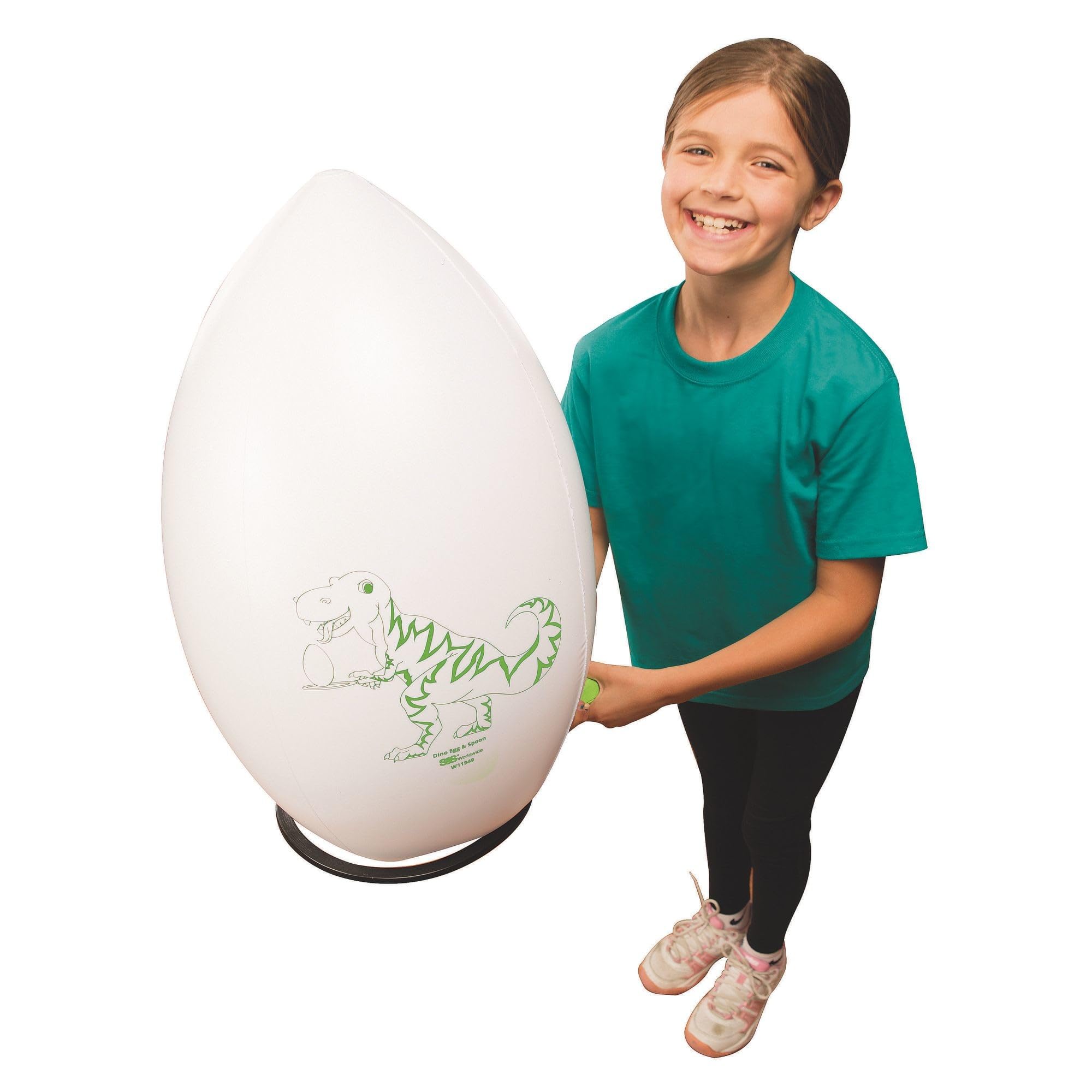 Spectrum™ 20-Inch Dinosaur Egg and Spoon Set - 6-Piece Kids' Outdoor Game for Birthday Parties, Easter Egg Hunts & Backyard Fun