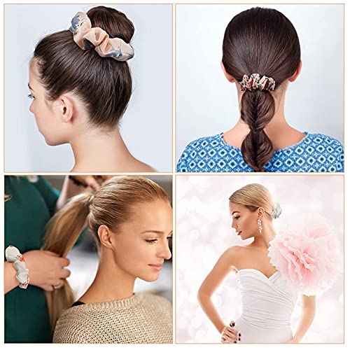 Shidara Chiffon Hair Bands - 12 Pack Floral Hair Scrunchies for Women & Girls, Soft Ponytail Holders & Hair Ties - Perfect for Casual Wear, Parties, Weddings & Everyday Hair Accessories
