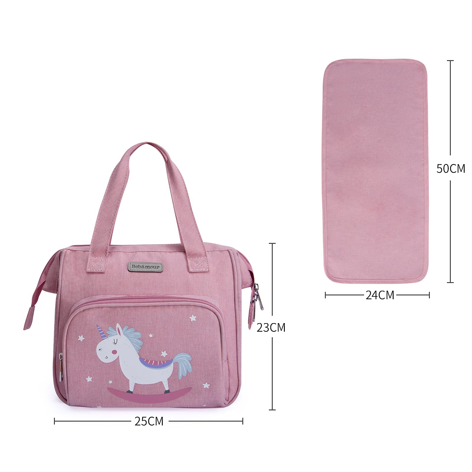 Bebamour Baby Doll Bag with Doll Changing Pad - Fashionable Kids Toy Carrier for Pretend Play & Role Play - Perfect for Playdates, Travel & Birthday Gifts
