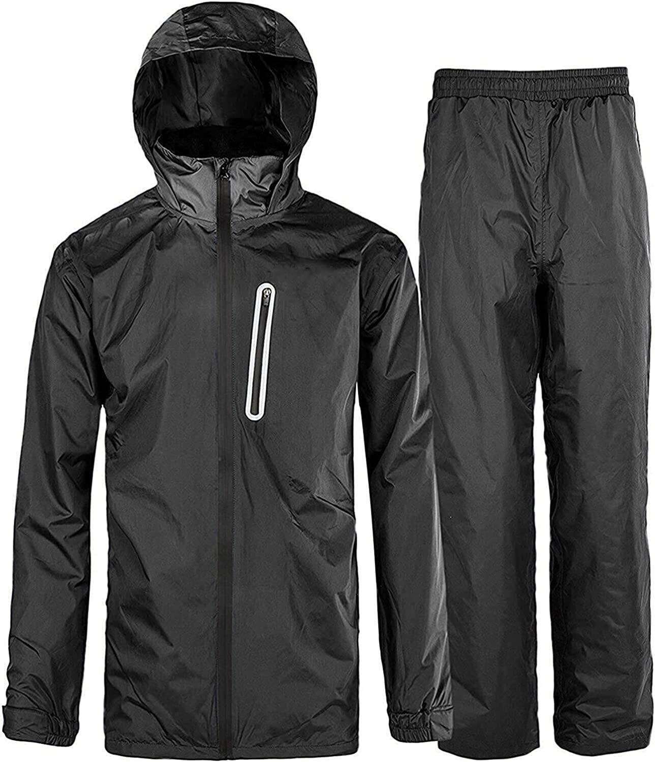 SWISSWELL Waterproof Rain Suit for Men & Women - Lightweight Hooded Raincoat Jacket with Pants for Golf, Hiking, Travel & Outdoor Activities | All-Weather Protection