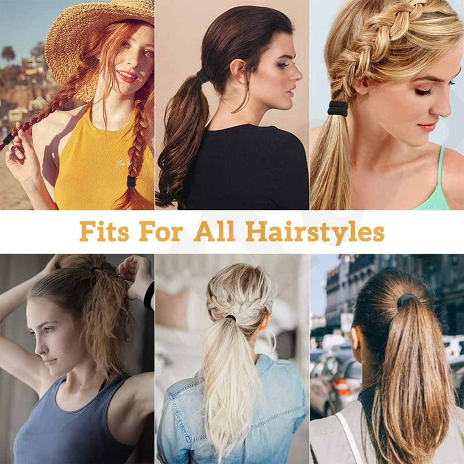 BIRDWARE Stretchable Hair Bands for Women & Girls - Soft Elastic Cotton Hair Ties with Hair Bows - Perfect for Ponytails, Braids, and Everyday Hairstyles