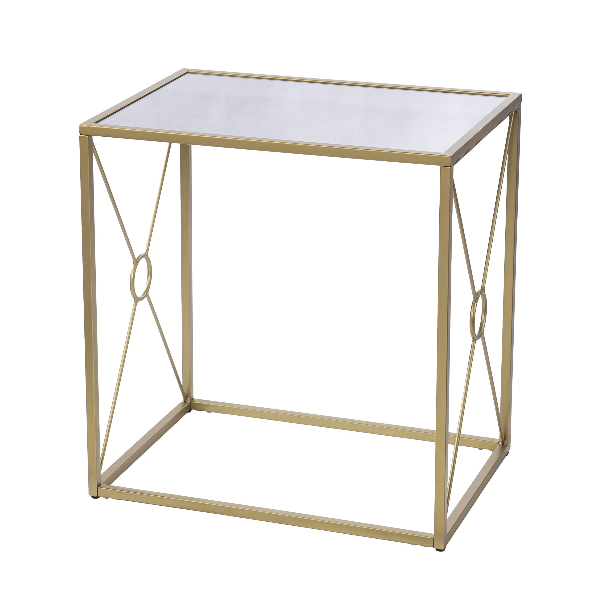 SEI Furniture Larden Table - 23 Inch Round Dining Table in Gold Finish | Perfect for Small Spaces, Breakfast Nooks & Modern Home Decor