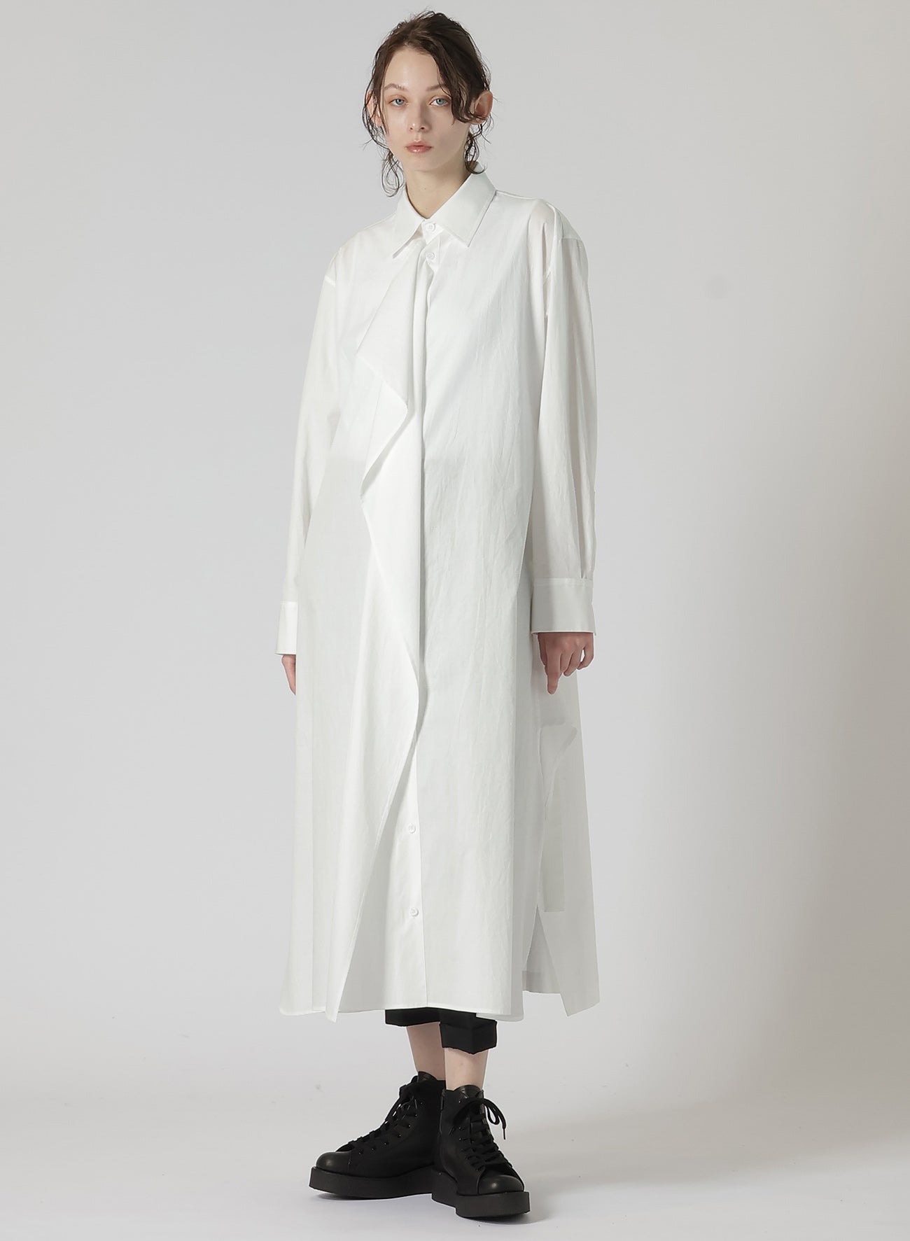 Soft Cotton Broadcloth Draped Shirt Dress for Women - Casual & Elegant Style for Office, Date Night & Summer Outings