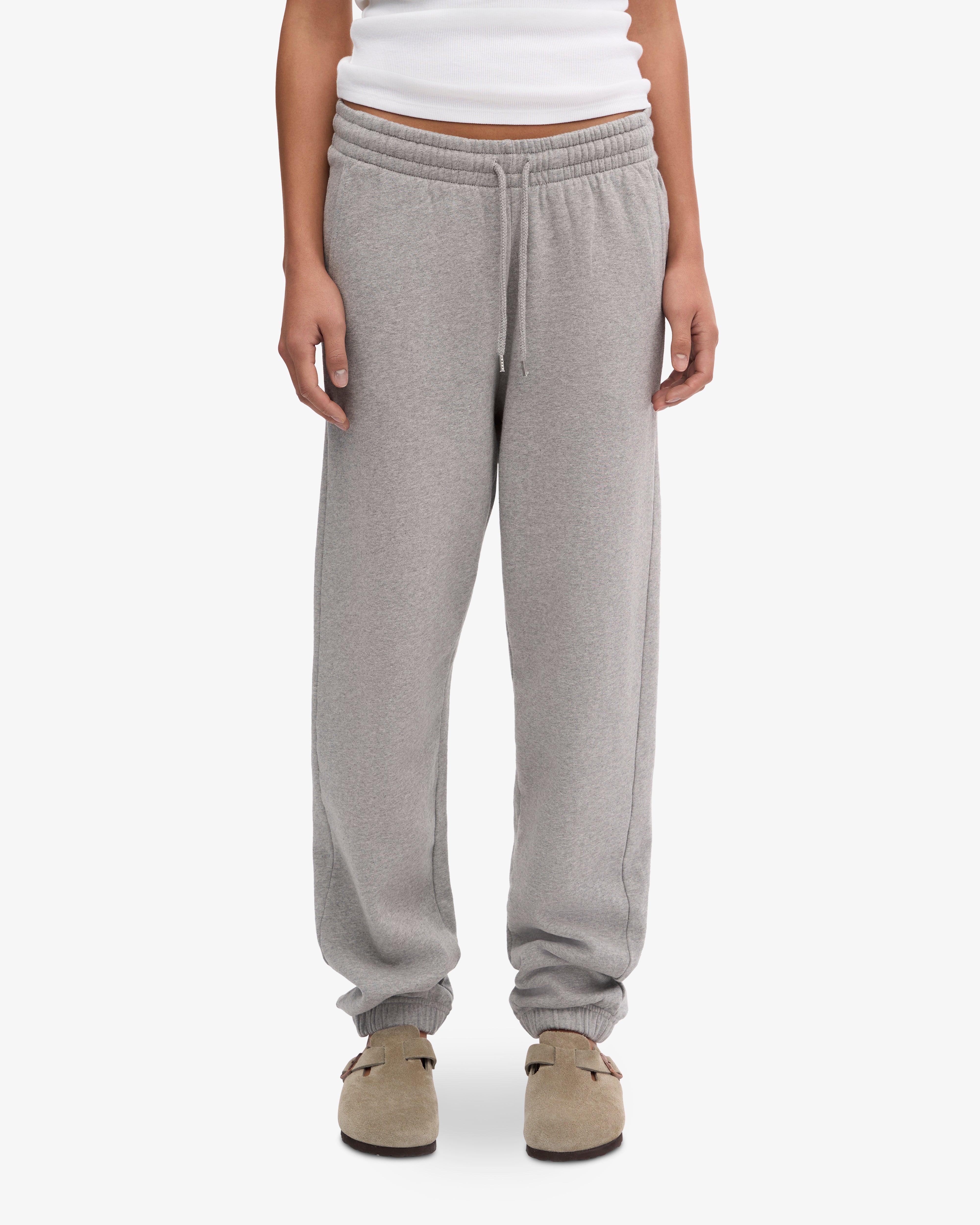 Premium Organic Cotton Sweatpants for Women - Heather Grey | Comfortable Lounge Pants for Yoga, Running & Home Relaxation