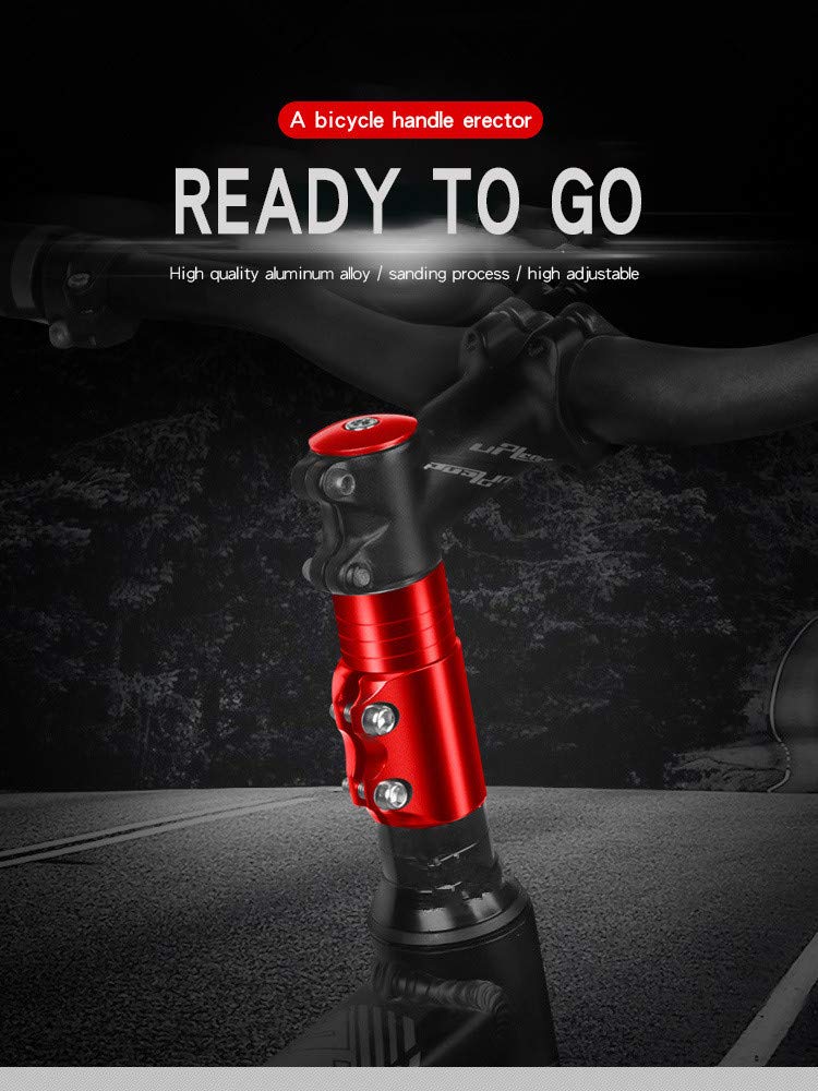 Adjustable Bike Stem Riser - Aluminum Alloy Bicycle Handlebar Extender for Mountain, Road, MTB, BMX & Fixie Bikes - Headset Raiser Adapter (Black) - Perfect for Comfortable Riding & Custom Bike Fit