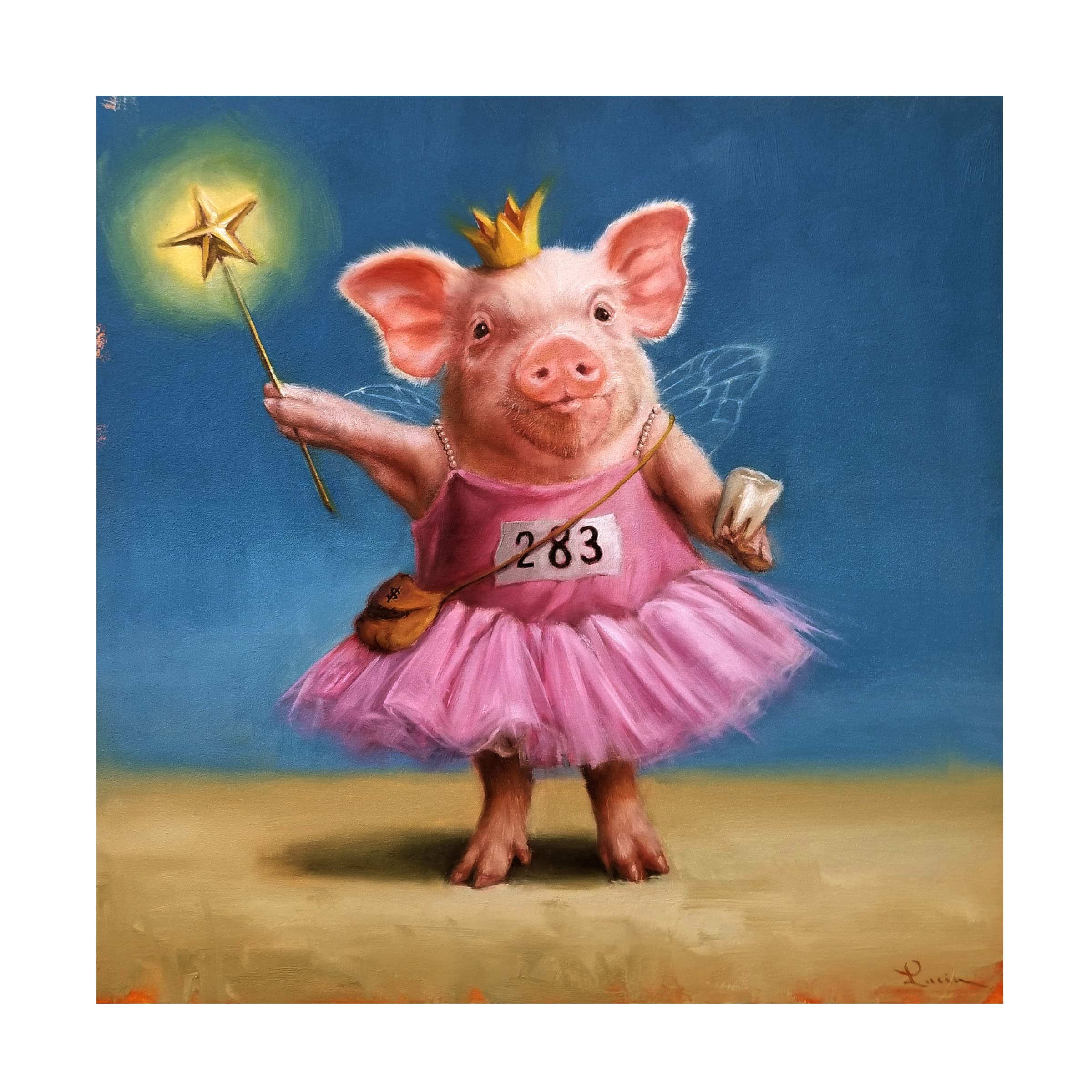 Lucia Heffernan 'Tooth Fairy' Canvas Wall Art Print - Whimsical Children's Room Decor, Nursery Artwork & Fantasy Bedroom Painting