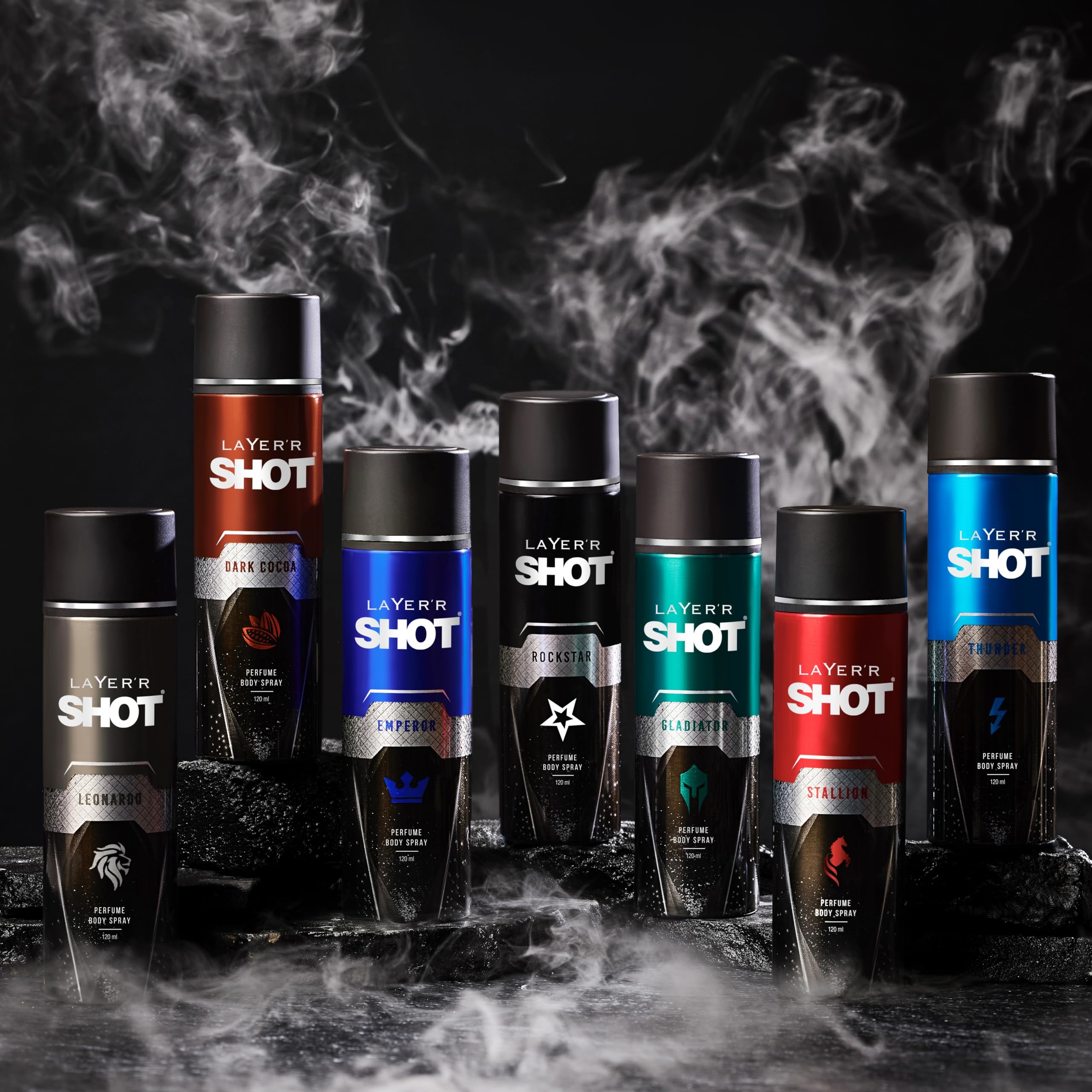 Layer'r Shot Dark Cocoa Body Spray for Men - 120ml | Long Lasting Premium Cologne with Exotic Chocolate Scent | Confidence Boosting Fragrance for Men | Perfect for Daily Wear, Gym, Dates & Night Out