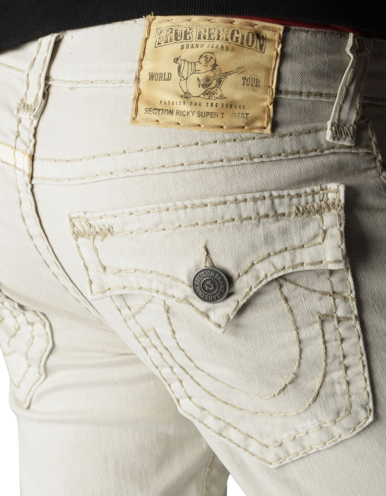 True Religion Men's Ricky Straight Fit Natural String Super T Jean - Premium Denim Pants for Casual & Everyday Wear | Comfortable & Stylish for Work, Outings & Relaxation