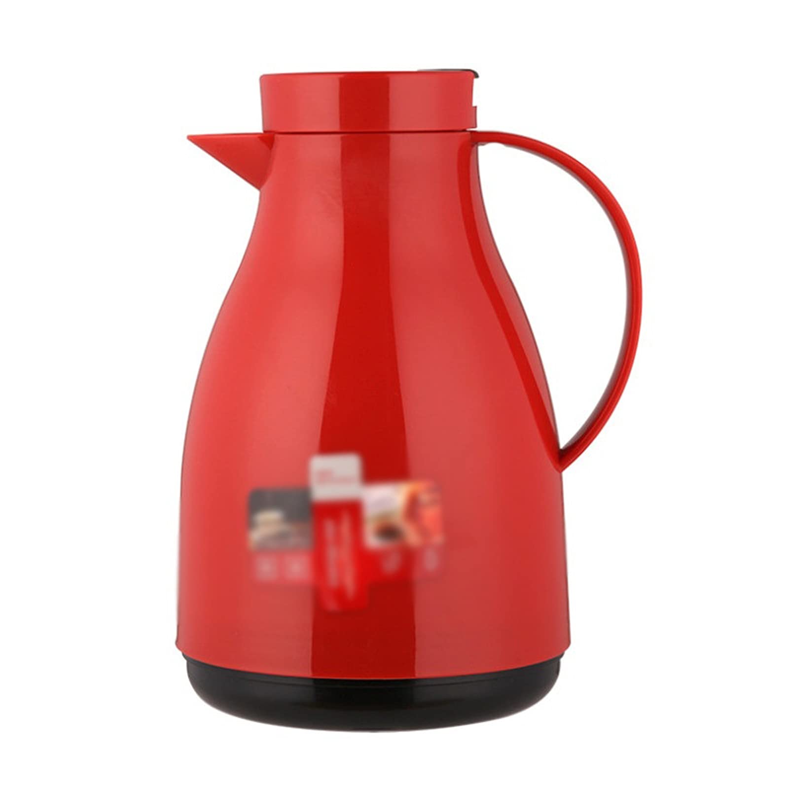 Premium 1000ml Red Vacuum Insulated Coffee Carafe with Glass Liner - Large Capacity Thermal Tea Pot, Thermos Flask & Hot Water Bottle for Home, Office & Outdoor Use