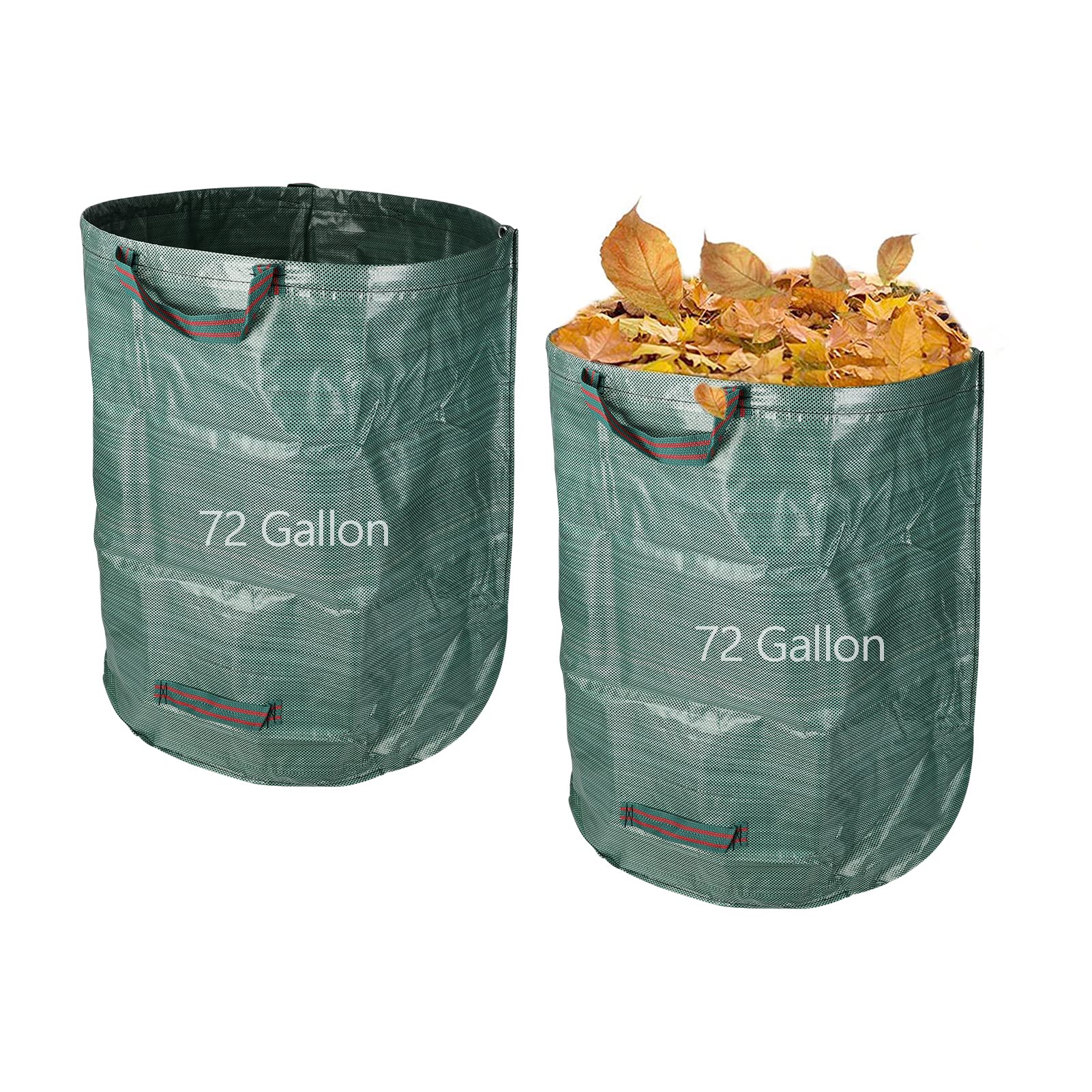 WUHOSTAM 2 Pack 72 Gallons Heavy Duty Reusable Garden Waste Bags - Large Leaf & Yard Debris Collection Bags with 4 Handles for Lawn, Pool, Grass Clippings - Perfect for Gardening, Landscaping & Fall Cleanup