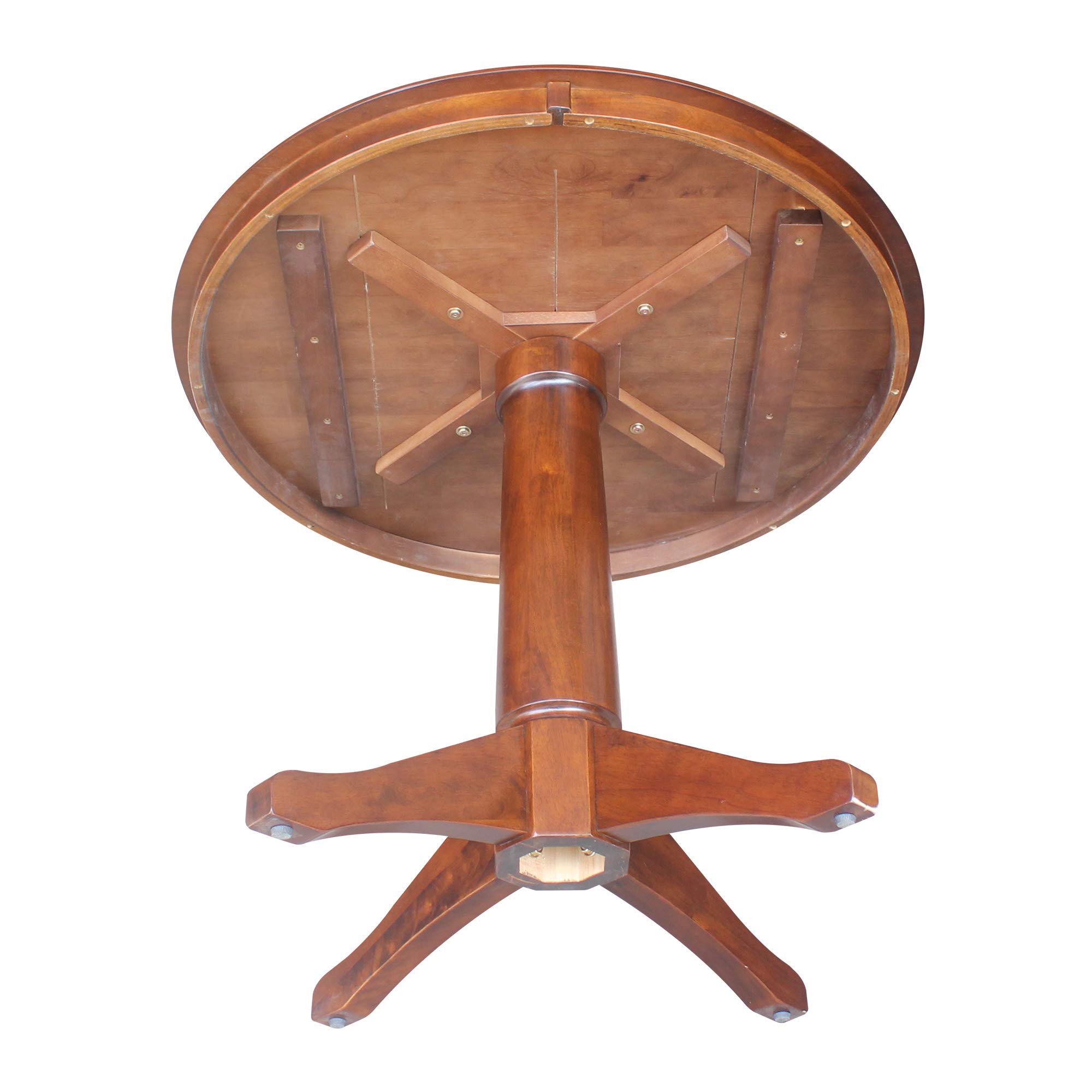 International Concepts 36 Inch Round Pedestal Dining Table - 28.9 Inch Height in Espresso Finish | Perfect for Small Spaces, Kitchen Nooks & Cozy Breakfast Areas