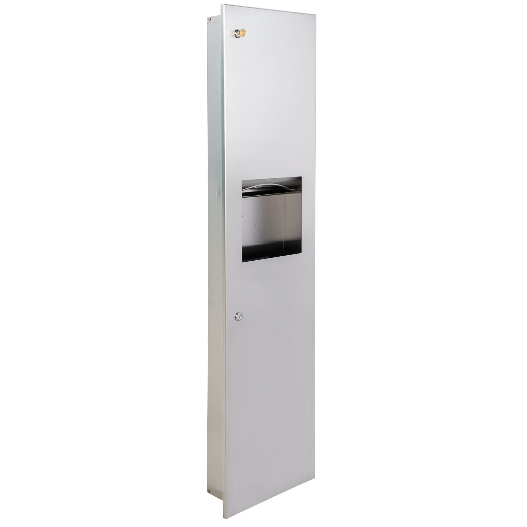 TableTop King B-38034 TrimLine Series Recessed Paper Towel Dispenser with Built-in Waste Receptacle - Space Saving Solution for Restrooms, Kitchens & Commercial Spaces