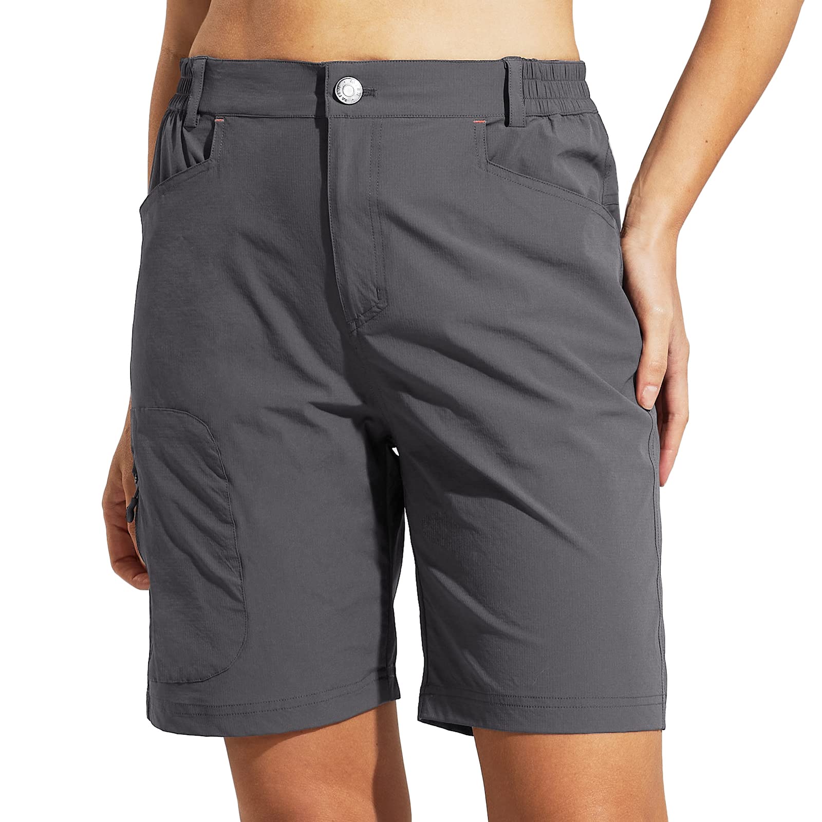 MIER Women's Quick Dry Stretchy Hiking Shorts - Lightweight Travel Shorts with 5 Pockets & Water Resistant - Perfect for Outdoor Adventures, Camping & Summer Travel