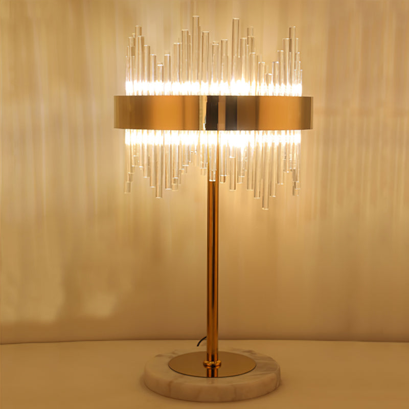 Elegant Crystal Marble LED Desk Lamp - Modern Office & Study Table Light for Home, Bedroom, Dorm - Perfect for Reading, Working & Decor