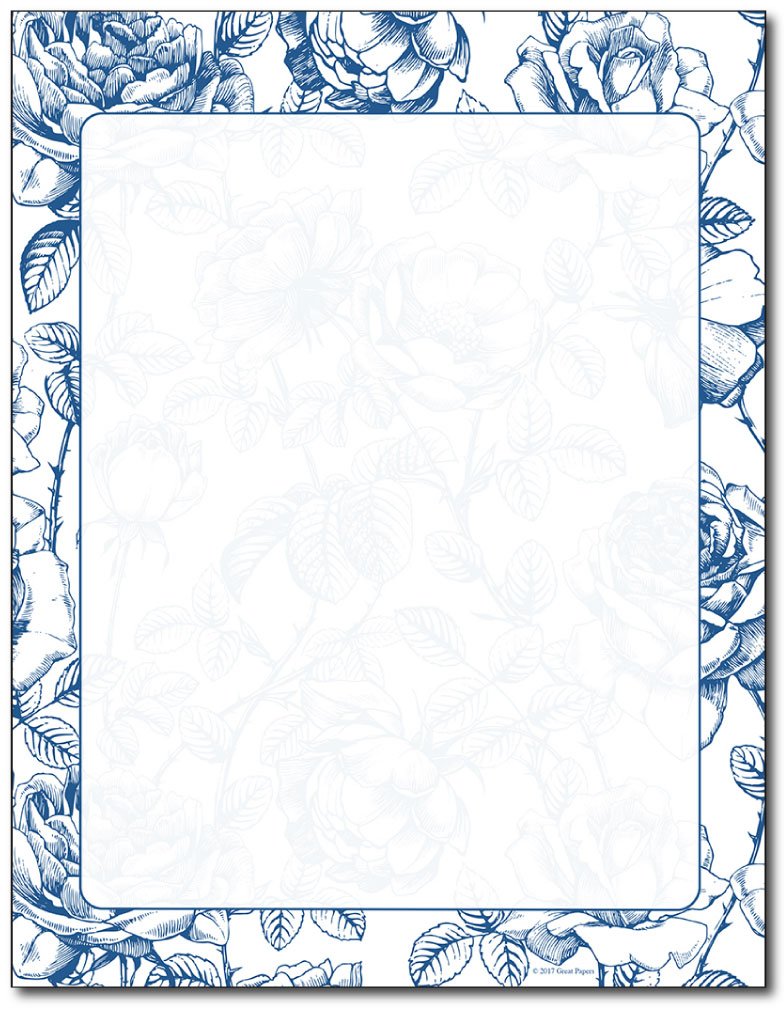 French Rose Stationery Paper - 80 Sheets A4 Size for Wedding Invitations, Scrapbooking & Calligraphy - Premium Floral Design Writing Paper