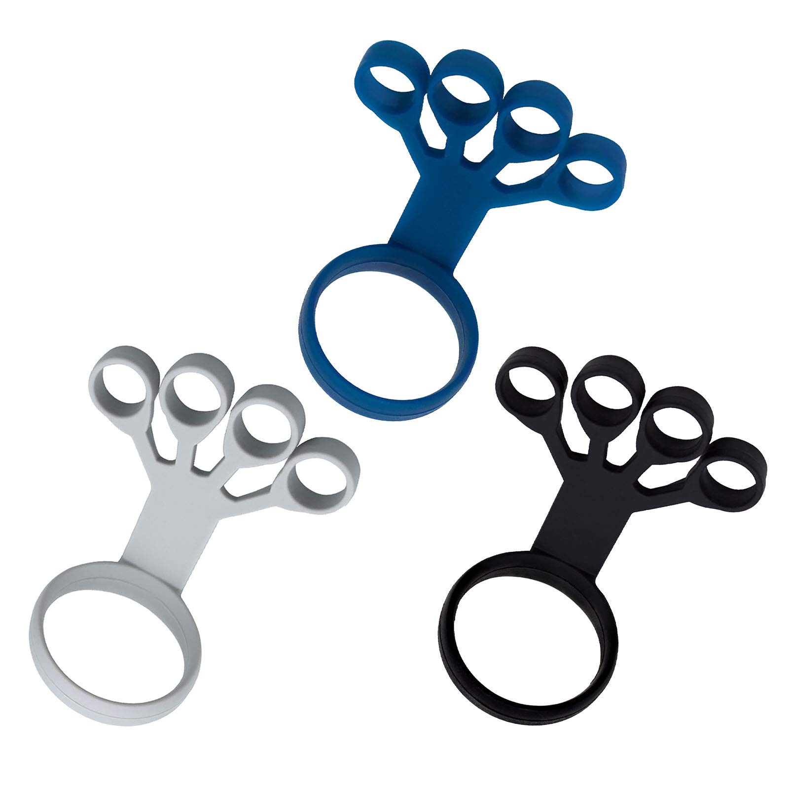 Finger Exercise Trainer - Hand Grip Strengthener & Wrist Stretcher with Resistance Bands for Arthritis, Carpal Tunnel Recovery - Perfect for Guitar Players, Rock Climbers & Office Workers (3-Piece Set)