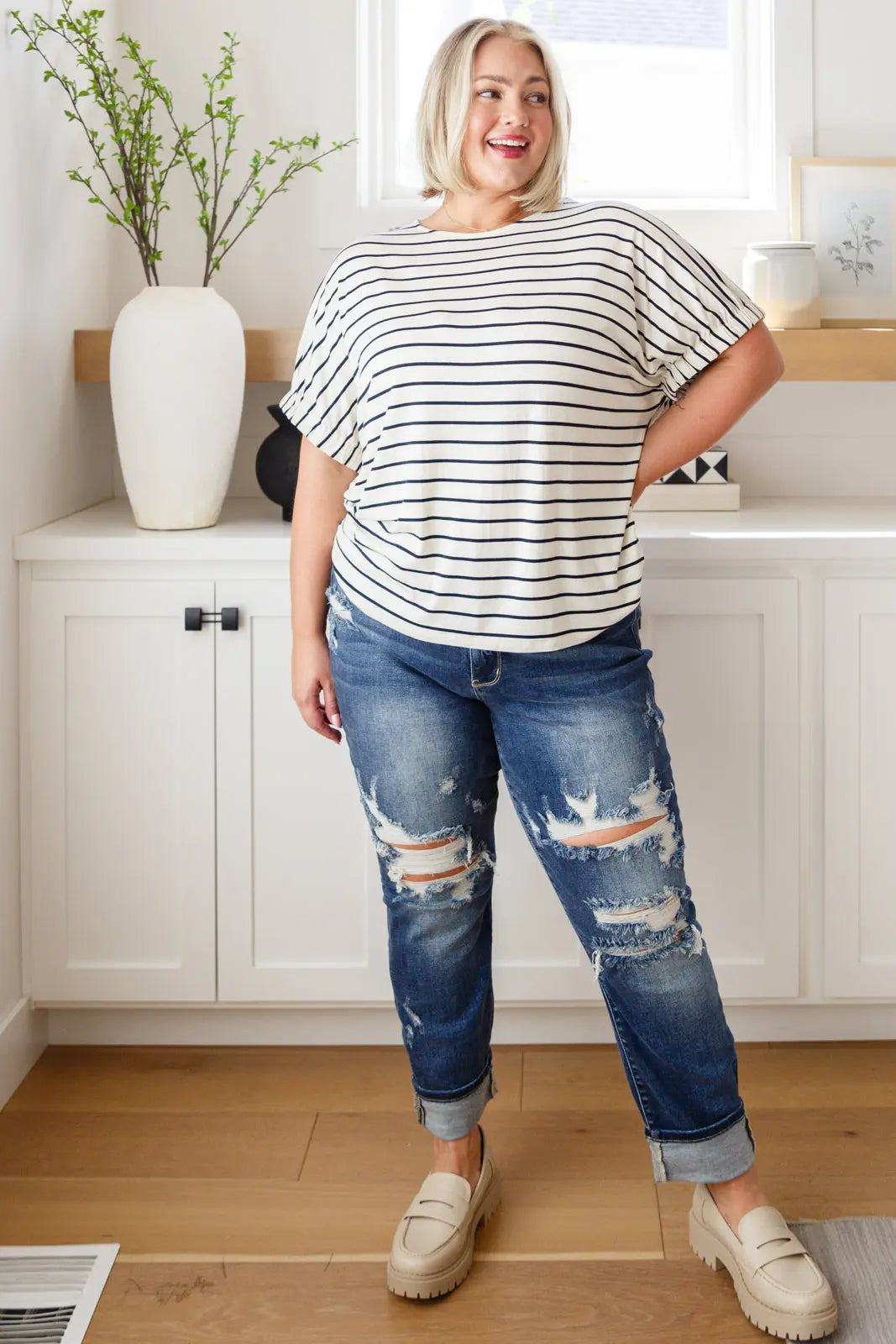 Stylish Striped Women's Top - Fashionable Casual & Party Wear | Perfect for Everyday Outfits, Office, and Social Gatherings
