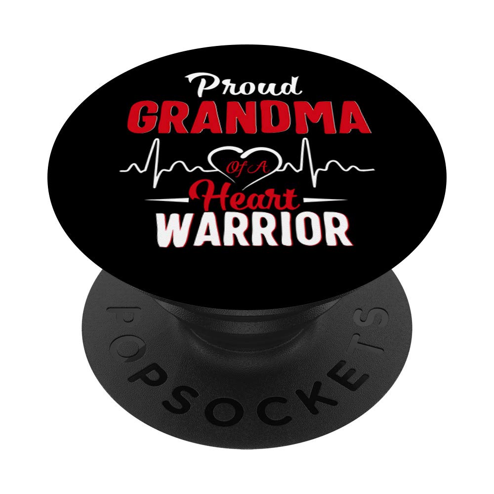 Proud Grandma of a Heart Warrior - CHD Awareness Gift - Swappable PopSockets PopGrip for Phones & Tablets - Perfect for Medical Staff, Parents & CHD Supporters