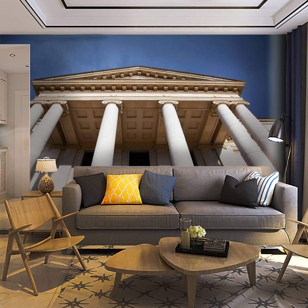 Self-Adhesive Peel & Stick Wallpaper Mural - Beaux Arts Neo-Classical Columns American Architecture Design - Removable Home Decor for Living Room, Bedroom & Office