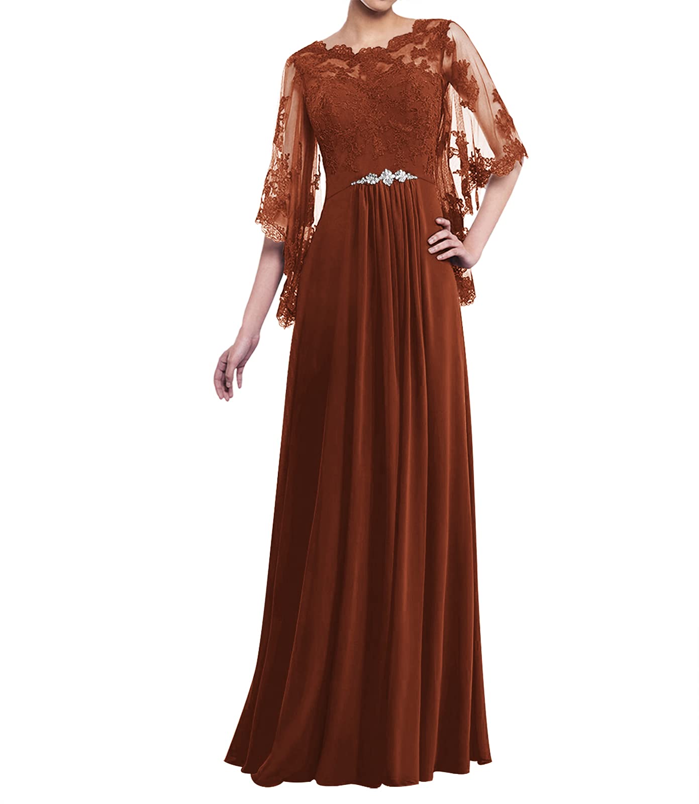 Elegant Chiffon Mother of The Bride Dresses with Sleeves - Wedding Guest Gown for Mother of The Groom - Perfect for Formal Weddings, Receptions & Special Occasions