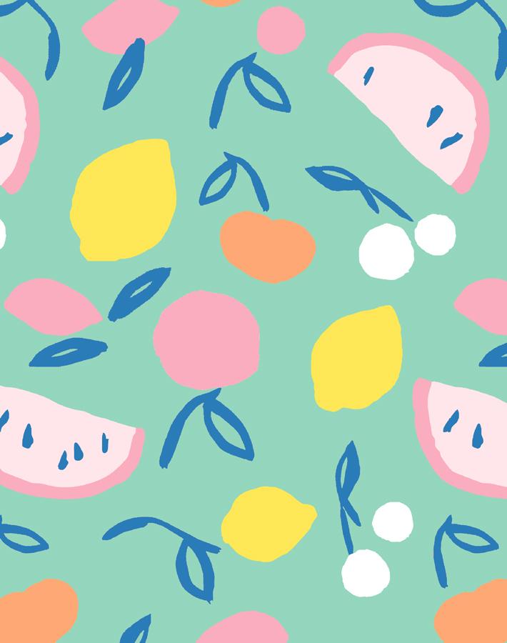 Caribbean Island Fruits Wallpaper by Tea Collection - Tropical Home Decor for Living Room & Bedroom