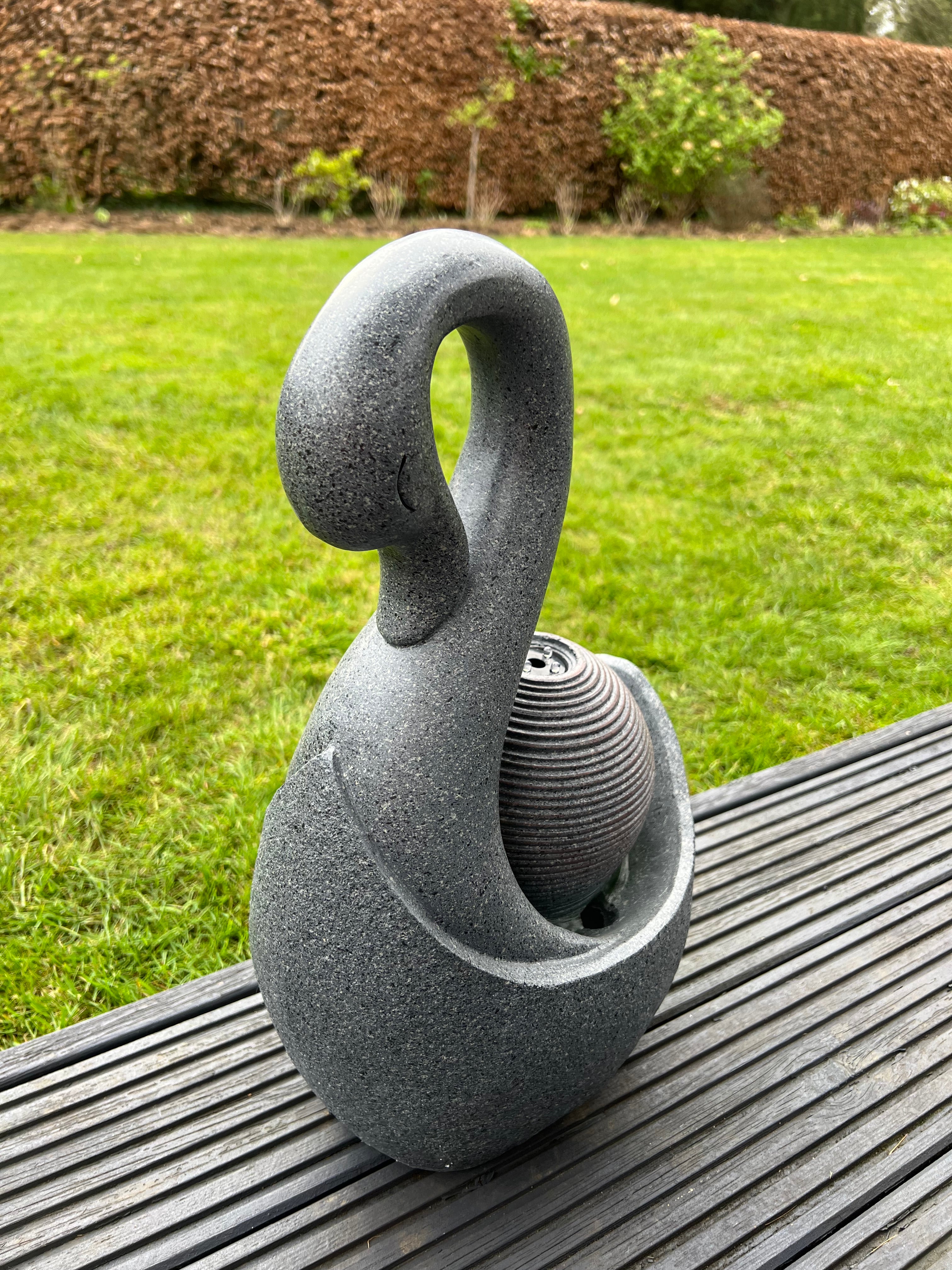 Solar Powered Swan Water Fountain with LED Lights - 28x20x48cm Outdoor Garden Decor for Patio, Yard & Landscape