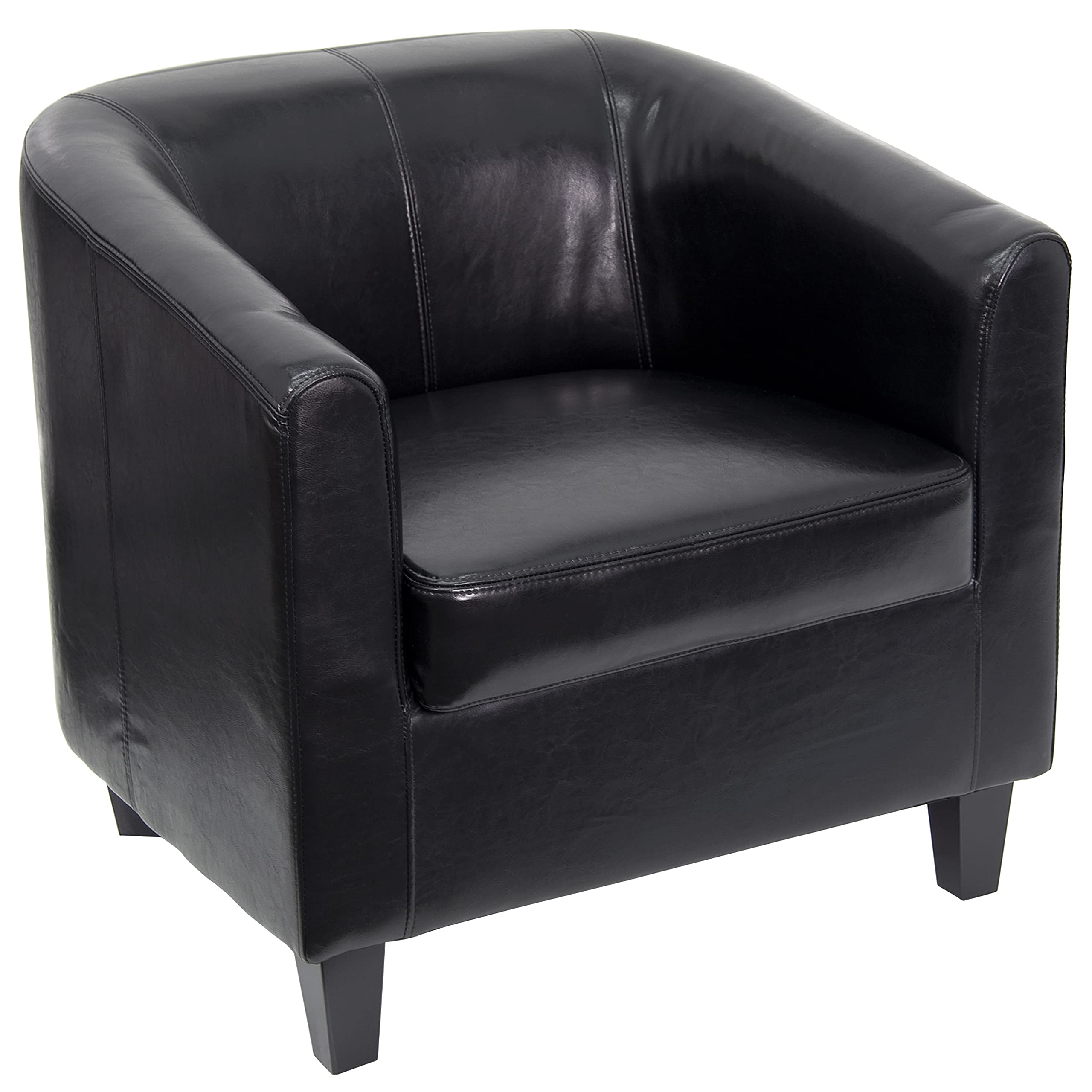 Premium Black LeatherSoft Lounge Chair - Comfortable Modern Recliner for Living Room, Bedroom & Office - Perfect for Relaxing, Reading & Napping