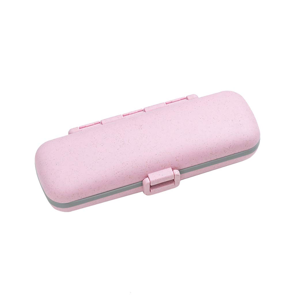 7-Day Pill Organizer with Weekly Medicine Dispenser - Portable Plastic Pill Box for Travel & Daily Use (Pink) | Perfect for Vitamins, Supplements & Medication Storage | HHmei Compact Pill Case