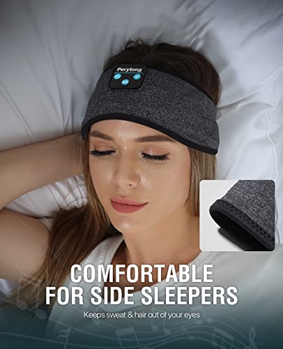 Perytong Wireless Sleep Headphones Bluetooth Headband - Comfortable Sleeping Headphones for Side Sleepers, ASMR Music Headband with Eye Mask - Perfect Tech Gift for Men & Women (Great for Travel, Meditation & Relaxation)
