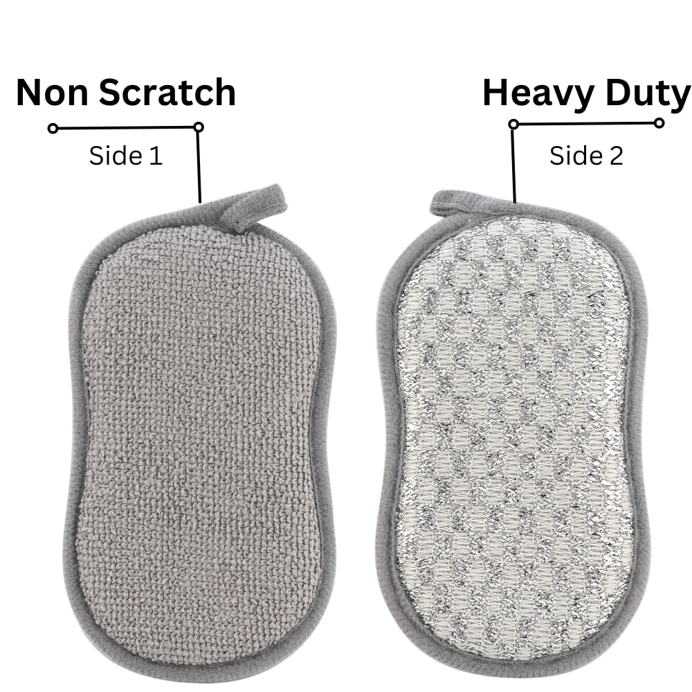 2-Pack Soft Scrub with Bleach Cleanser, 36 Fl Oz Each + 1 Microfiber Towel & 1 Duvilo Dual-Sided Scrubbing Sponge - Powerful Bathroom & Kitchen Cleaner for Stains, Grime & Soap Scum