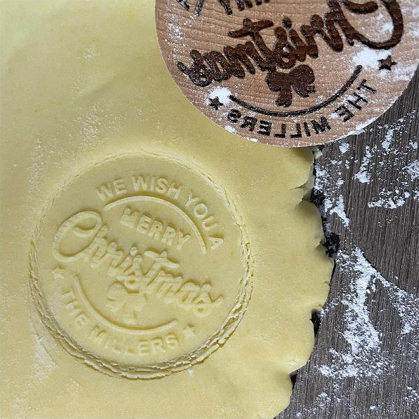 Personalized Wooden Christmas Cookie Stamp Set - Custom Holiday Cookie Decorations for Baking, Cupcakes & DIY Home Decor - Perfect for Christmas Gifts & Festive Baking Parties