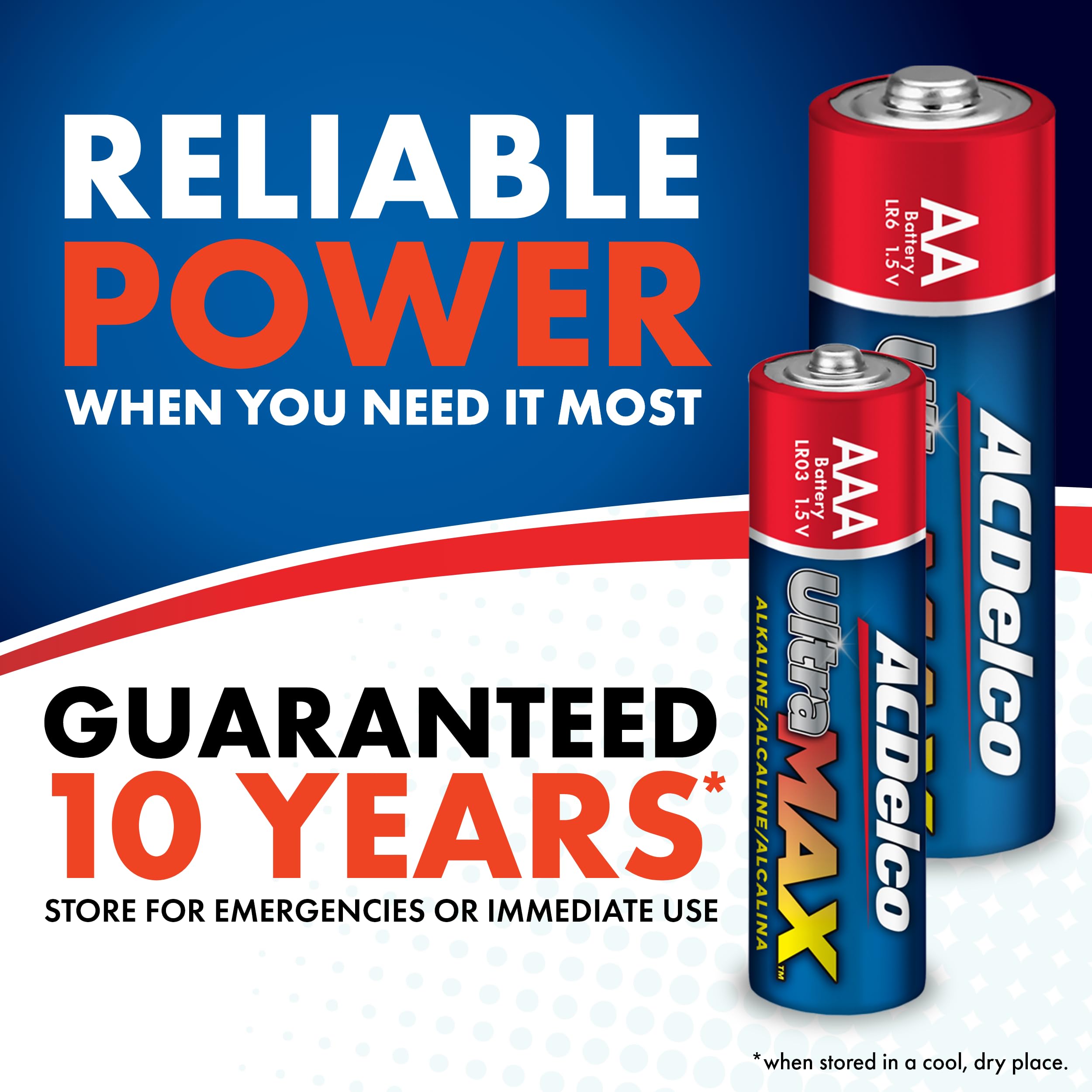 ACDelco UltraMAX AA and AAA Alkaline Batteries (40-Count Combo Pack - 20 Each) with 10-Year Shelf Life & Reclosable Packaging - Ideal for Toys, Flashlights, Remote Controls, and Electronic Devices