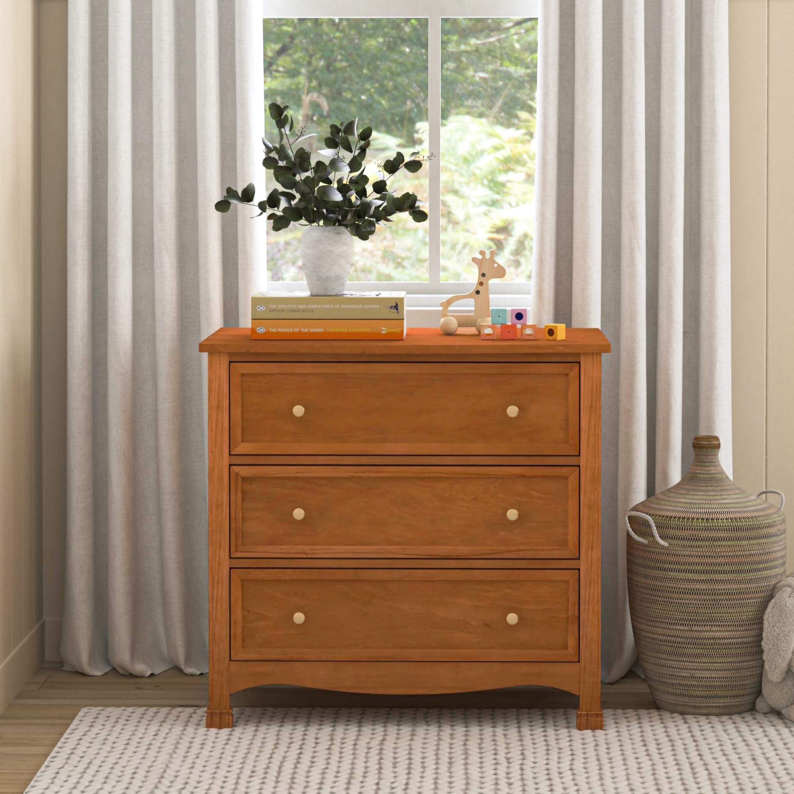 DaVinci Kalani 3-Drawer Chestnut Wood Dresser - Stylish Nursery & Bedroom Storage Furniture for Baby Clothes, Toys & Essentials