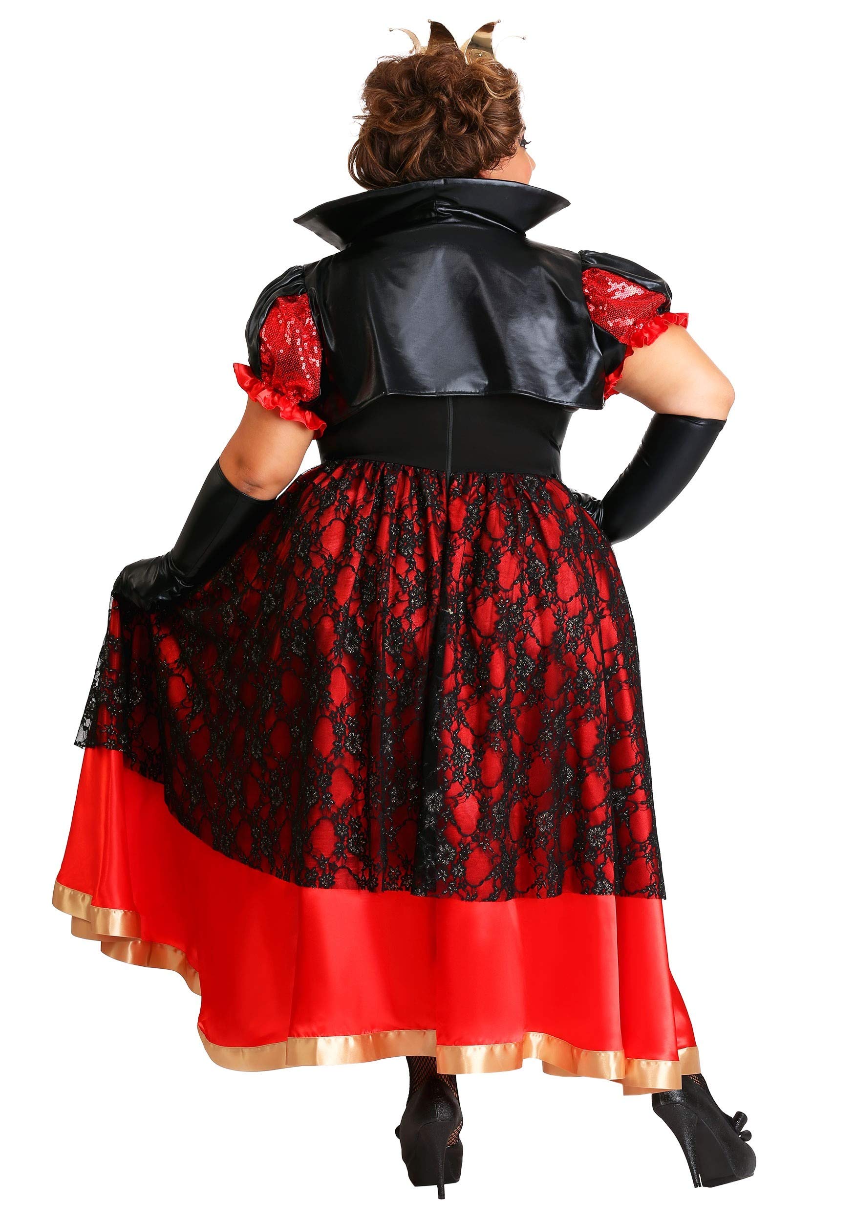Plus Size Dark Queen of Hearts Costume for Women - 2X - Gothic Halloween Party, Cosplay & Themed Events