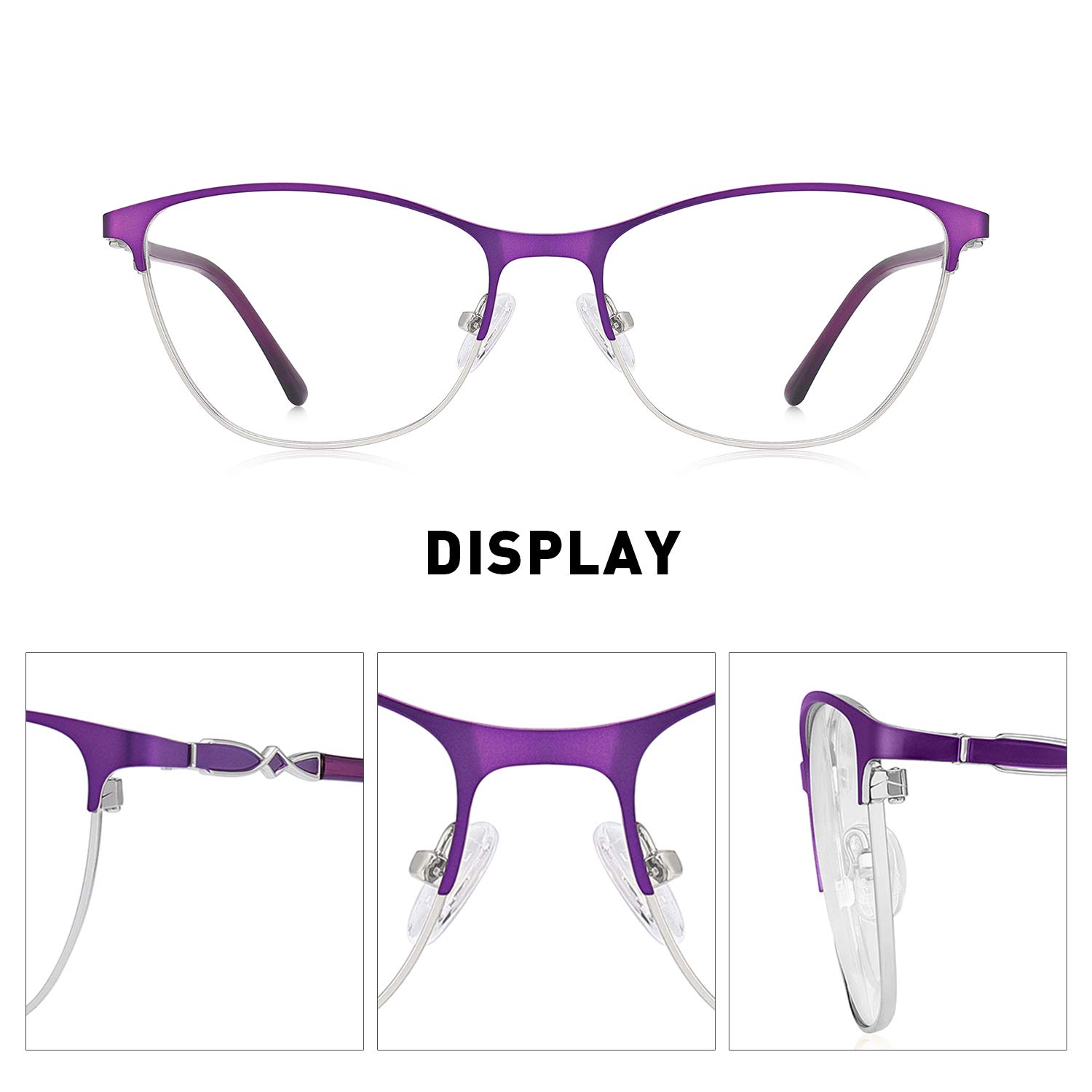 Retro Cat Eye Reading Glasses for Women - Fashionable Computer Eyewear with Spring Hinges - Perfect for Reading, Office Work & Screen Time