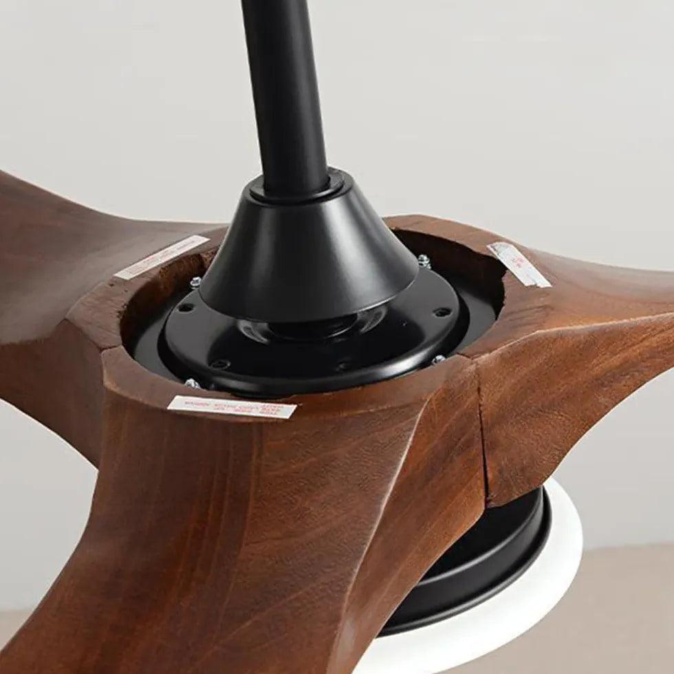 Industrial Wood and Black Ceiling Fan with Light - Modern Farmhouse Style for Living Room, Bedroom, or Office Cooling and Lighting