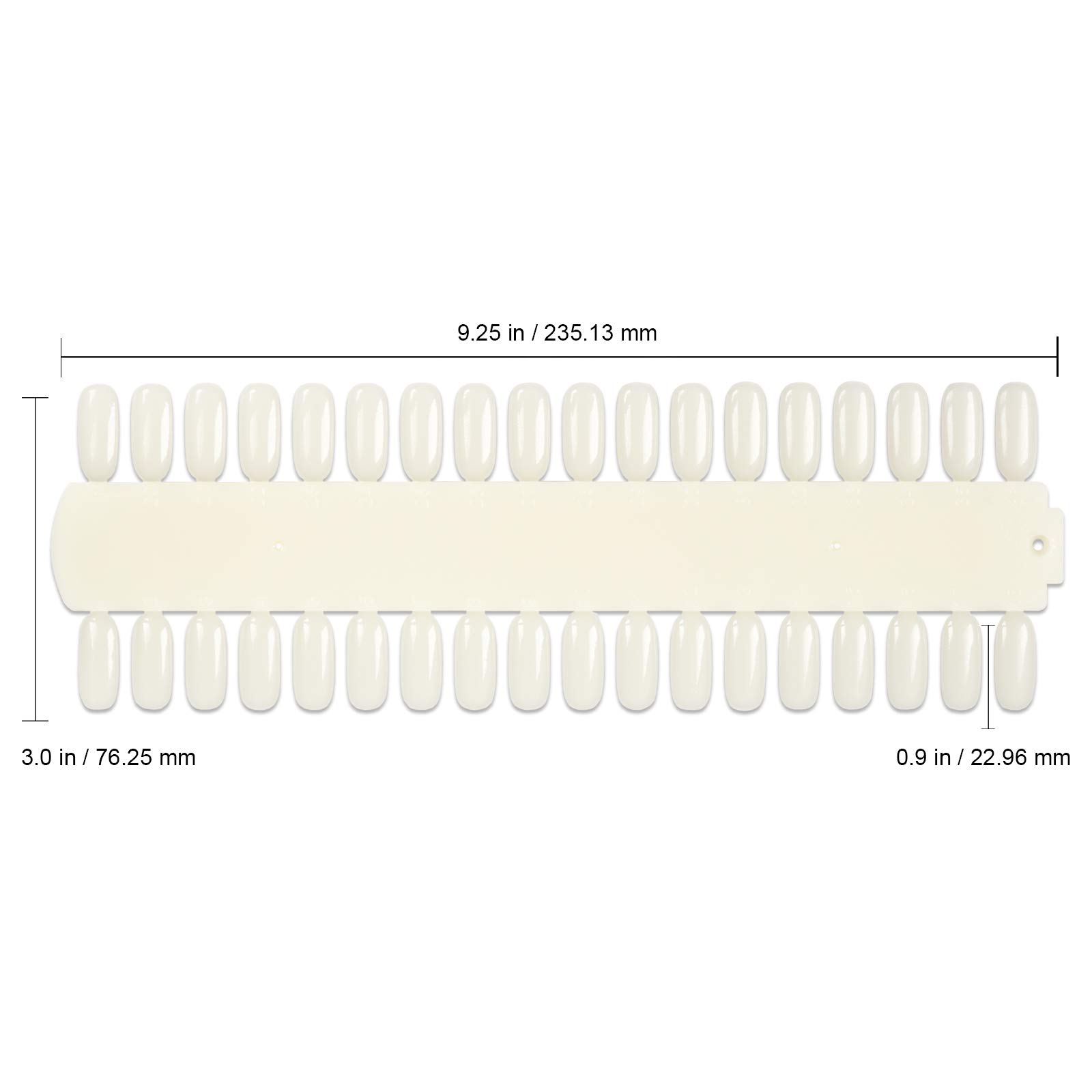 10 Pack Beauticom 36 Nail Tips Display Boards - Natural Nail Art Practice Palette for Swatching & Design Patterns - Perfect for Salon Professionals & DIY Nail Artists at Home