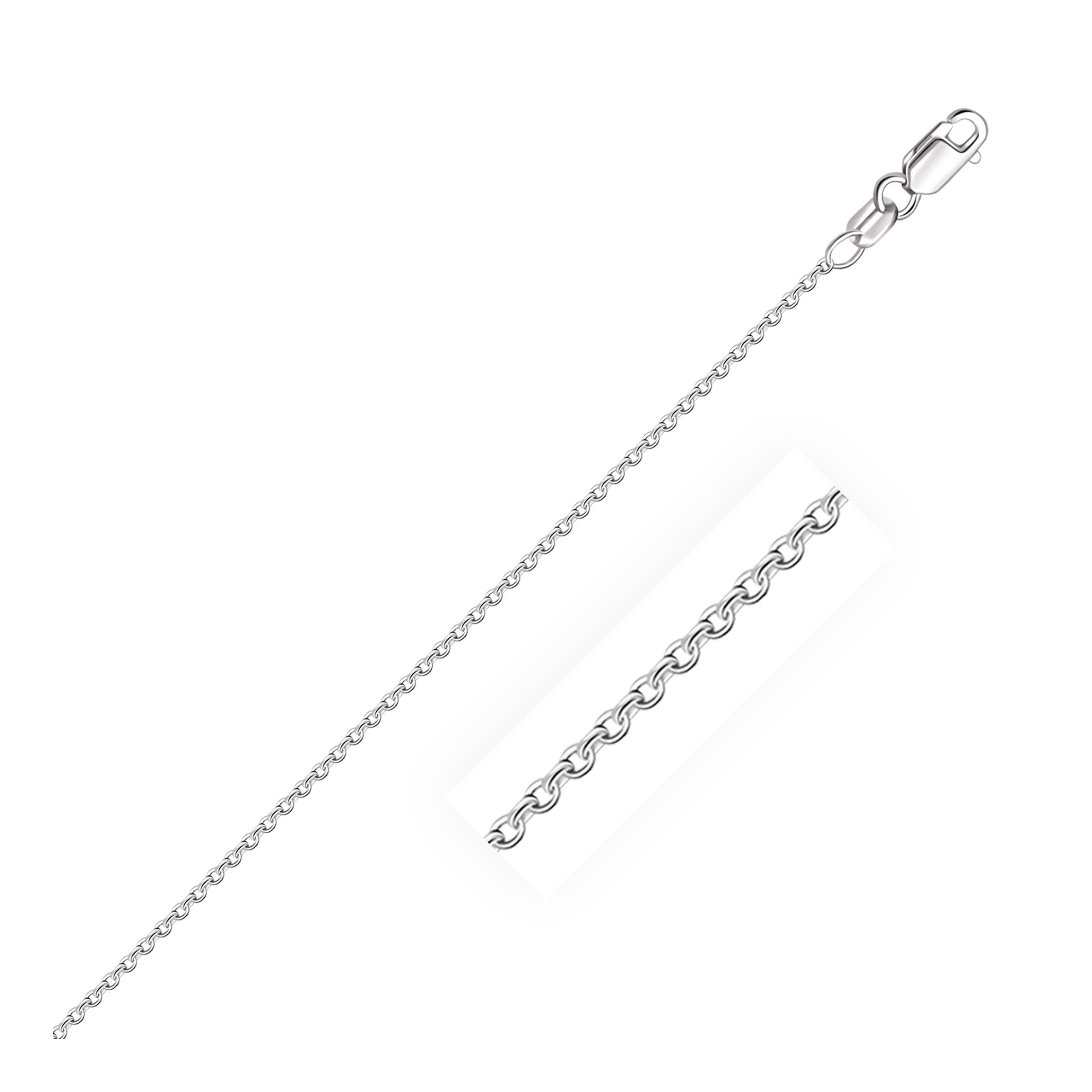 18K White Gold Round Cable Chain Necklace 1.5mm - Dainty & Elegant Jewelry for Women, Perfect for Everyday Wear, Layering, and Special Occasions