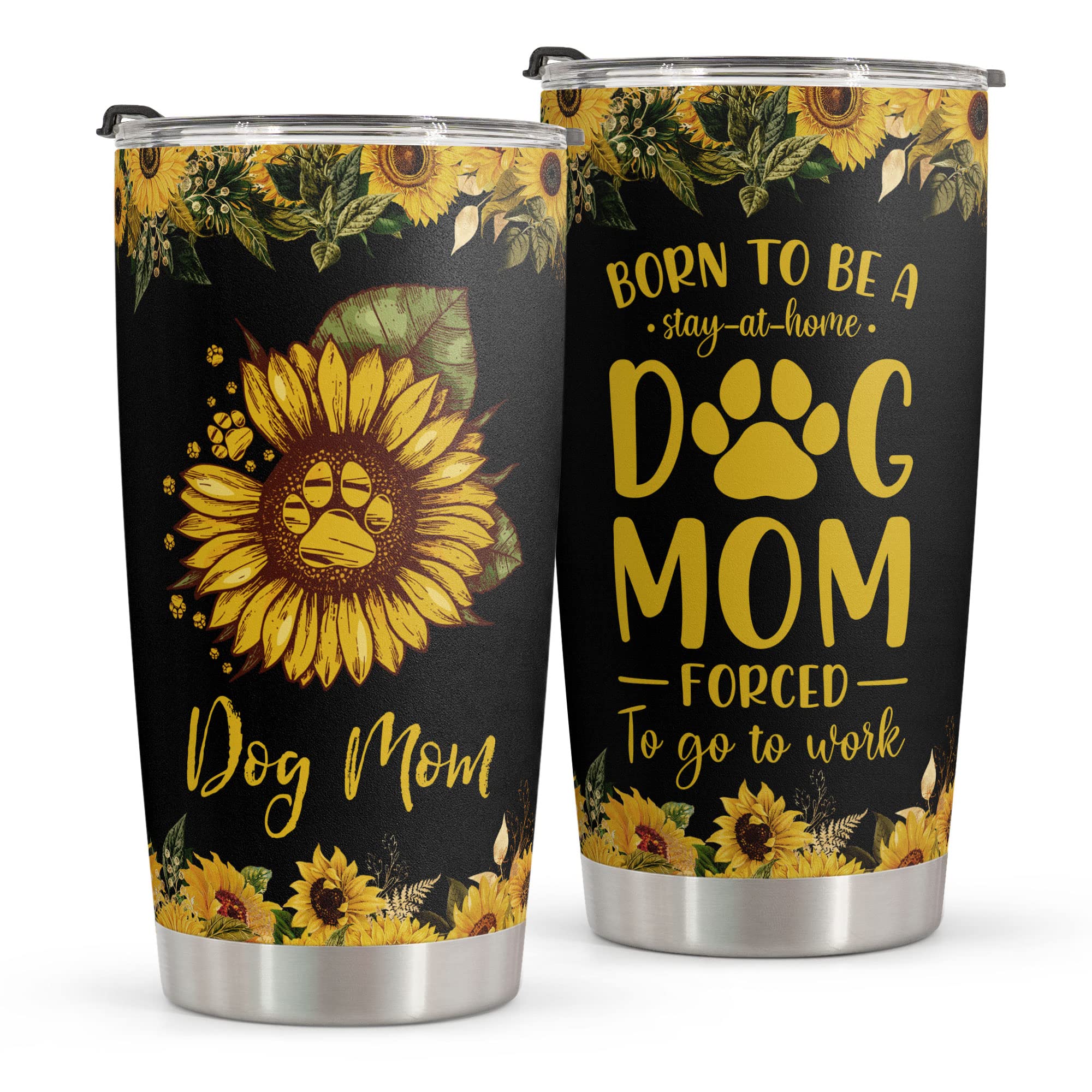 Macorner 20oz Stainless Steel Sunflower Tumbler - Insulated Dog Mom Mug for Women | Perfect Mother's Day Gift, Birthday Present from Daughter/Son | Great for Coffee, Tea & Outdoor Use