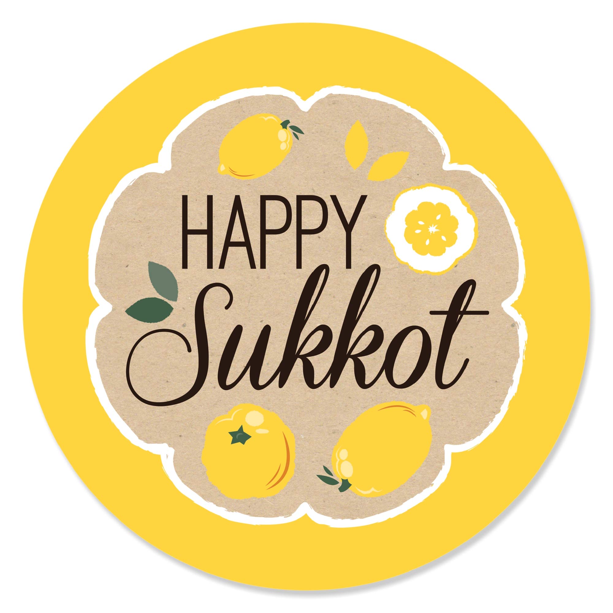 Sukkot Stickers - 24 Jewish Holiday Labels for Sukkah Decor