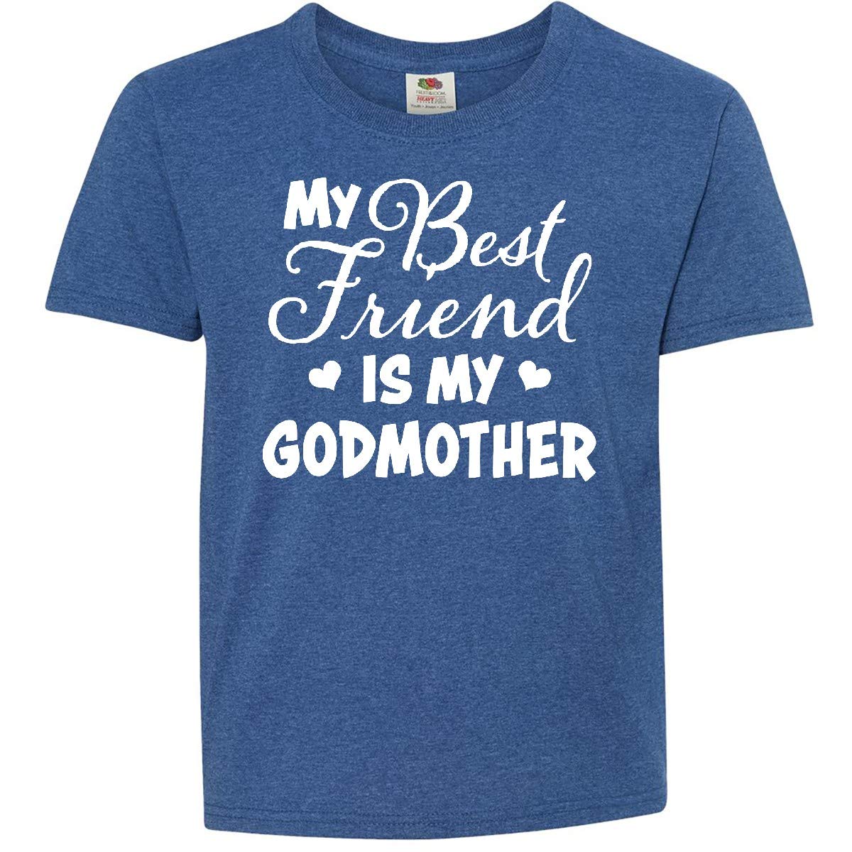 My Best Friend is My Godmother with Hearts Youth T-Shirt - Perfect for Birthdays, Family Gatherings, and Special Occasions
