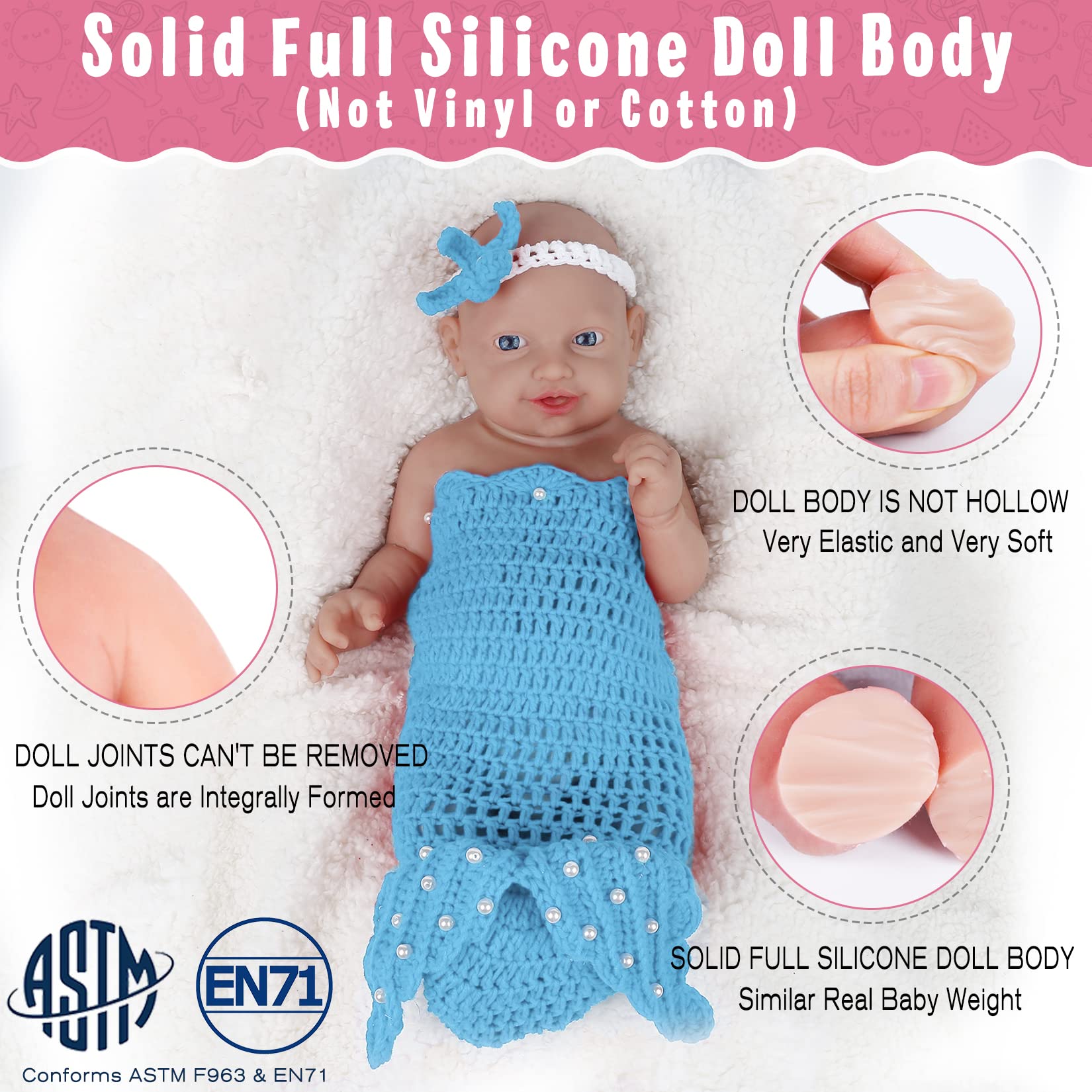 Vollence 23 Inch Realistic Reborn Baby Doll - Platinum Silicone Full Body Lifelike Newborn Boy for Collectors & Gift Giving